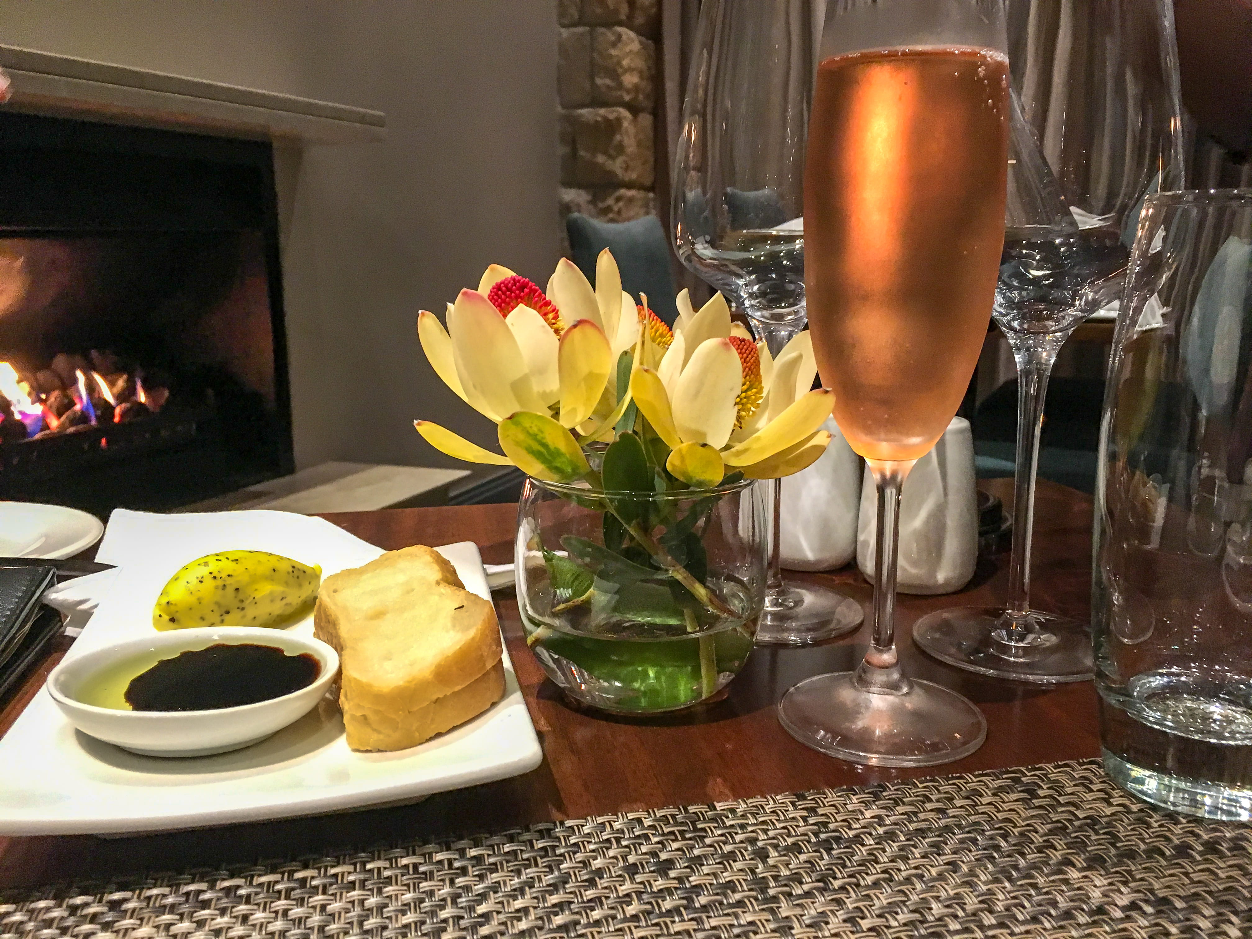 table, plate, household equipment, restaurant, glass, yellow flower, fire, champagne, setting, toasted bread, no people, south africa, drinking glass, indoors, HD Wallpaper
