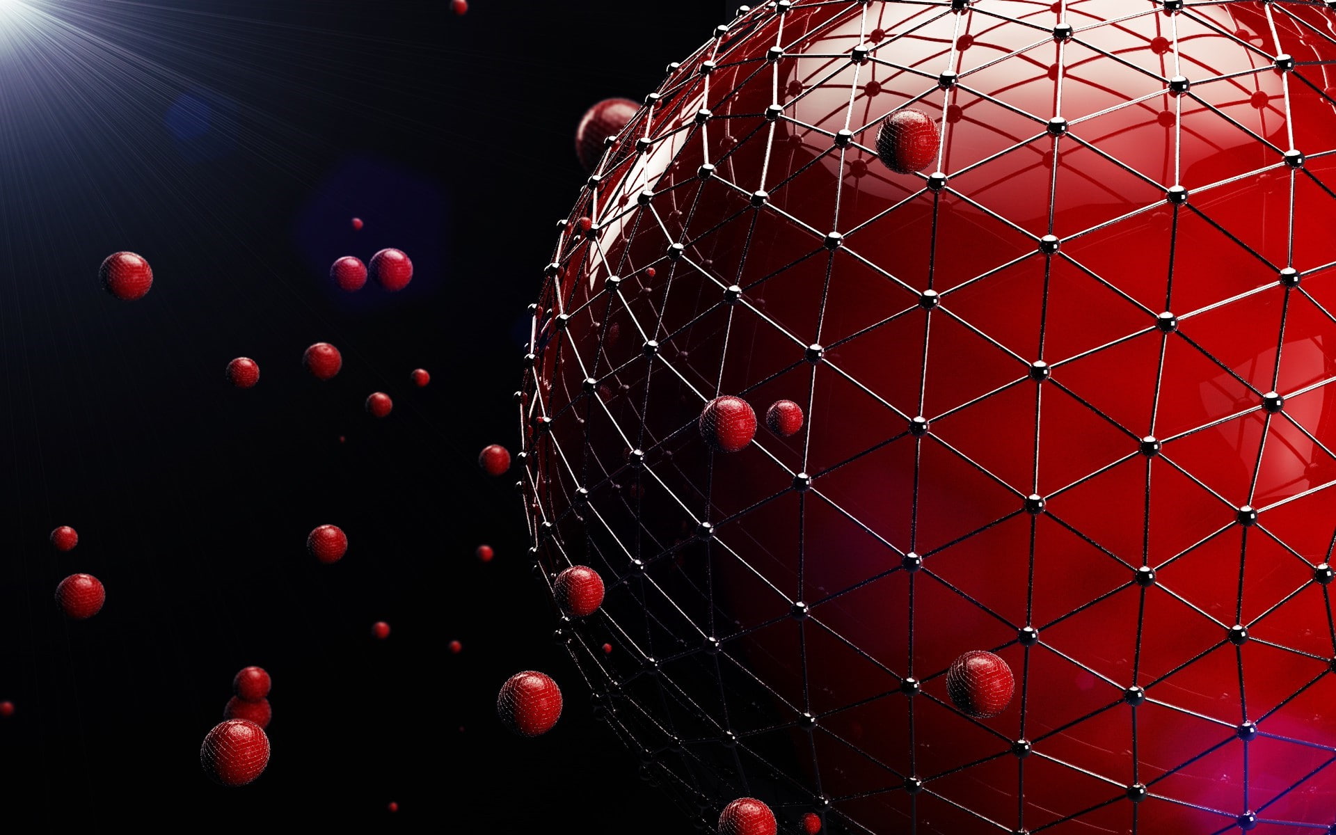 red, nature, cinema 4d 3d geometry circles abstract texture, outdoors, low angle view, creativity, food, decoration, black background, large group of objects, HD Wallpaper