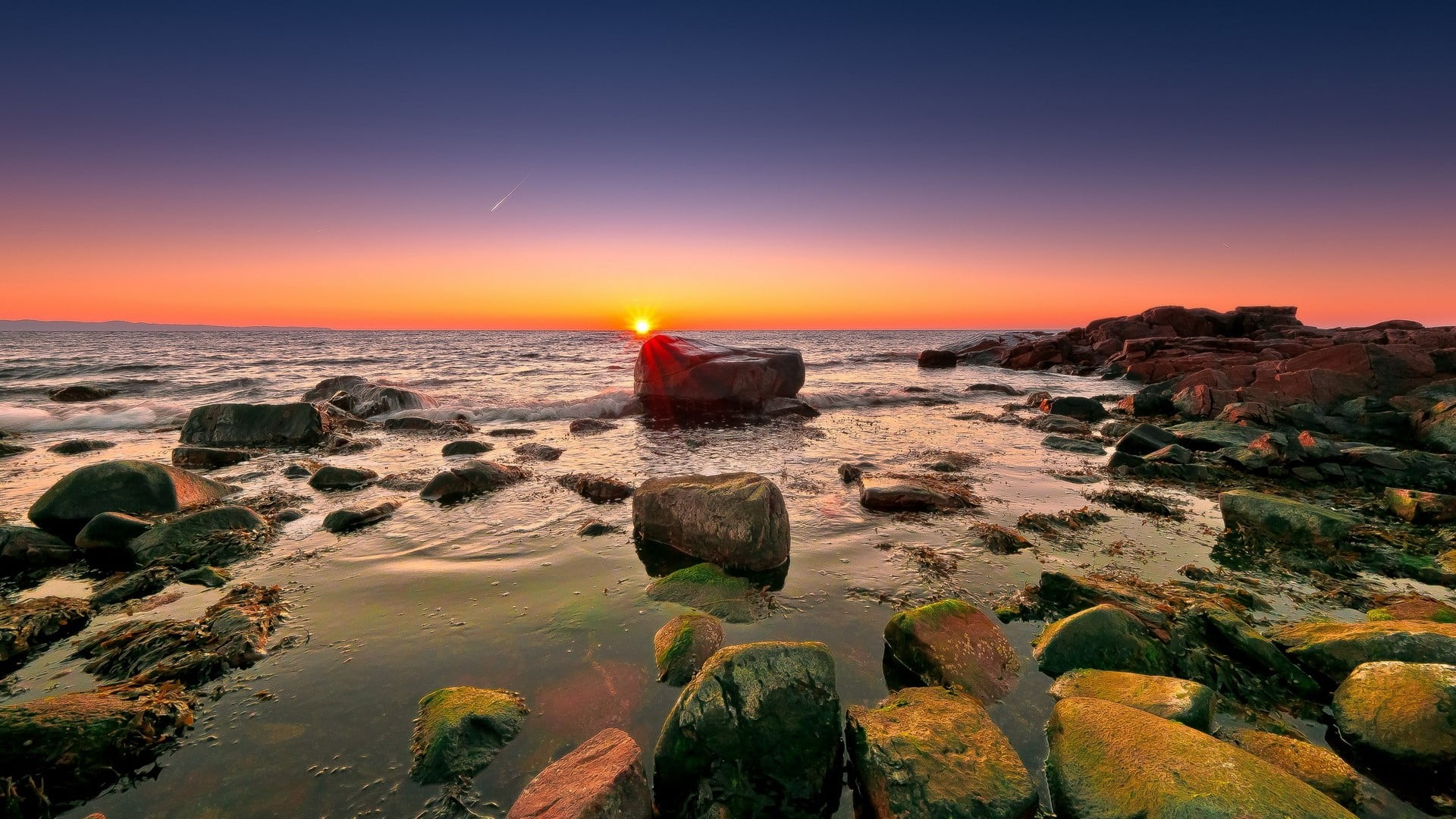 scenics - nature, tranquility, coast, fish, travel destinations, black, rock, tank, nature, sunset, land, guidance, beauty in nature, no people, sky, outdoors, HD Wallpaper