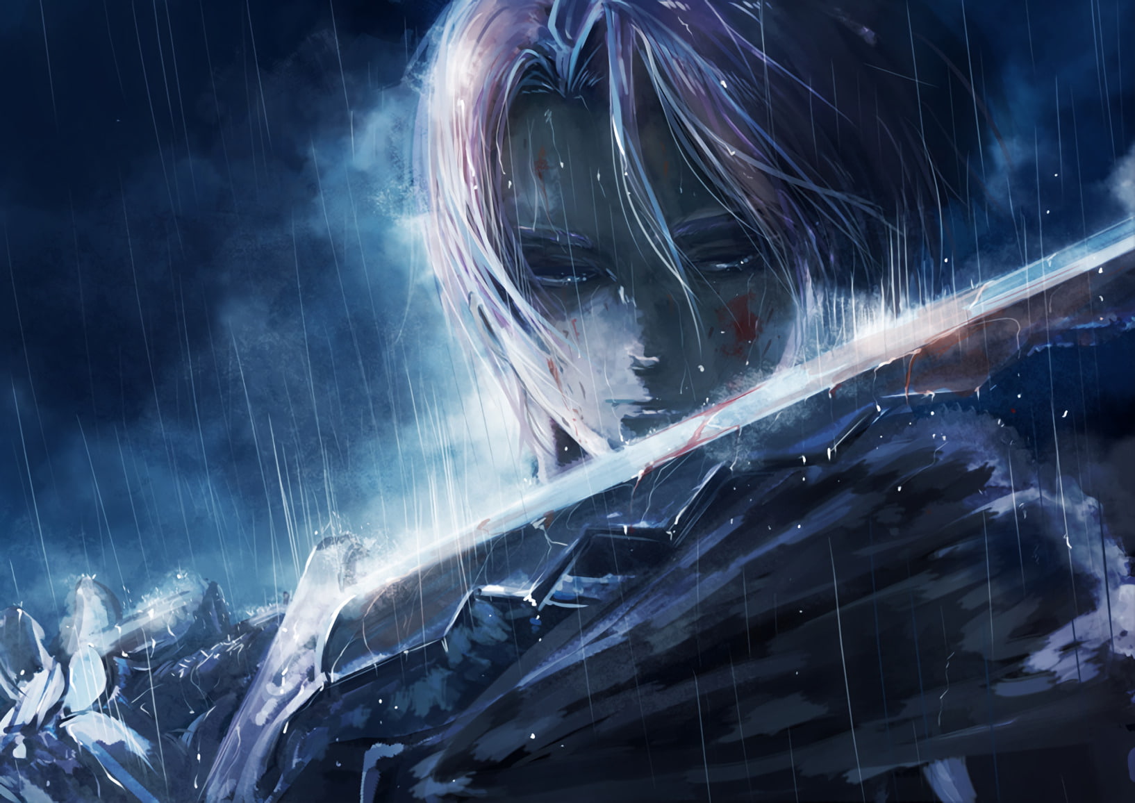 Rain, 720P, The Seven Deadly Sins, Pink Hair, Weapon, Anime, Sword, Gilthunder (The Seven Deadly Sins), Blood, HD Wallpaper