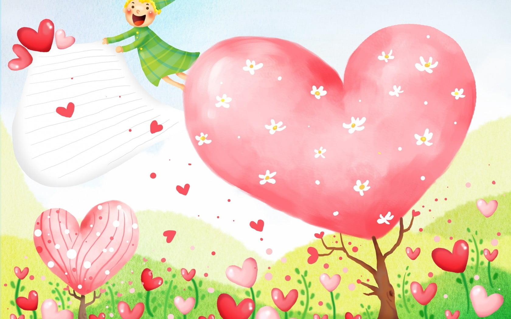 pink Color, flower, nature, balloon, red, plants, love, close-up, day, flight, animal representation, illustratoin, heart, valentines Day - Holiday, art and craft, HD Wallpaper