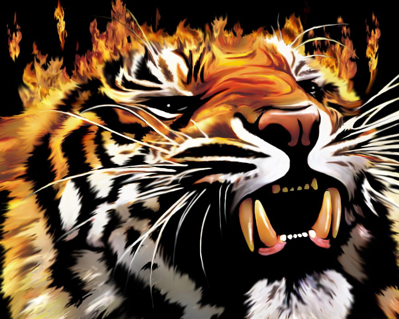 feline, animal Teeth, tiger, animal themes, tropical Rainforest, leopard, studio shot, whisker, human Face, cat, jaguar, black Color, roaring, mouth open, HD Wallpaper