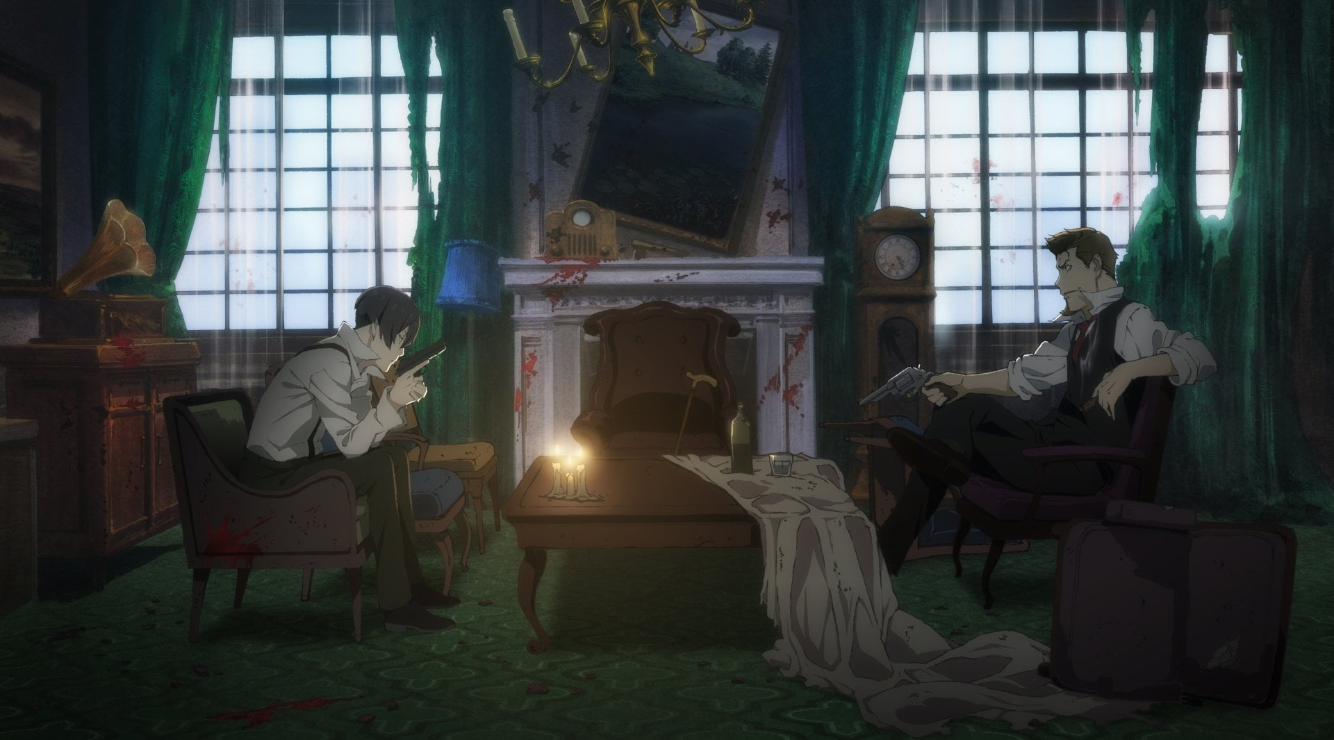 seat, creativity, furniture, statue, representation, sculpture, indoors, art and craft, Nero Vanetti, character, built structure, day, chair, two, Anime, HD Wallpaper