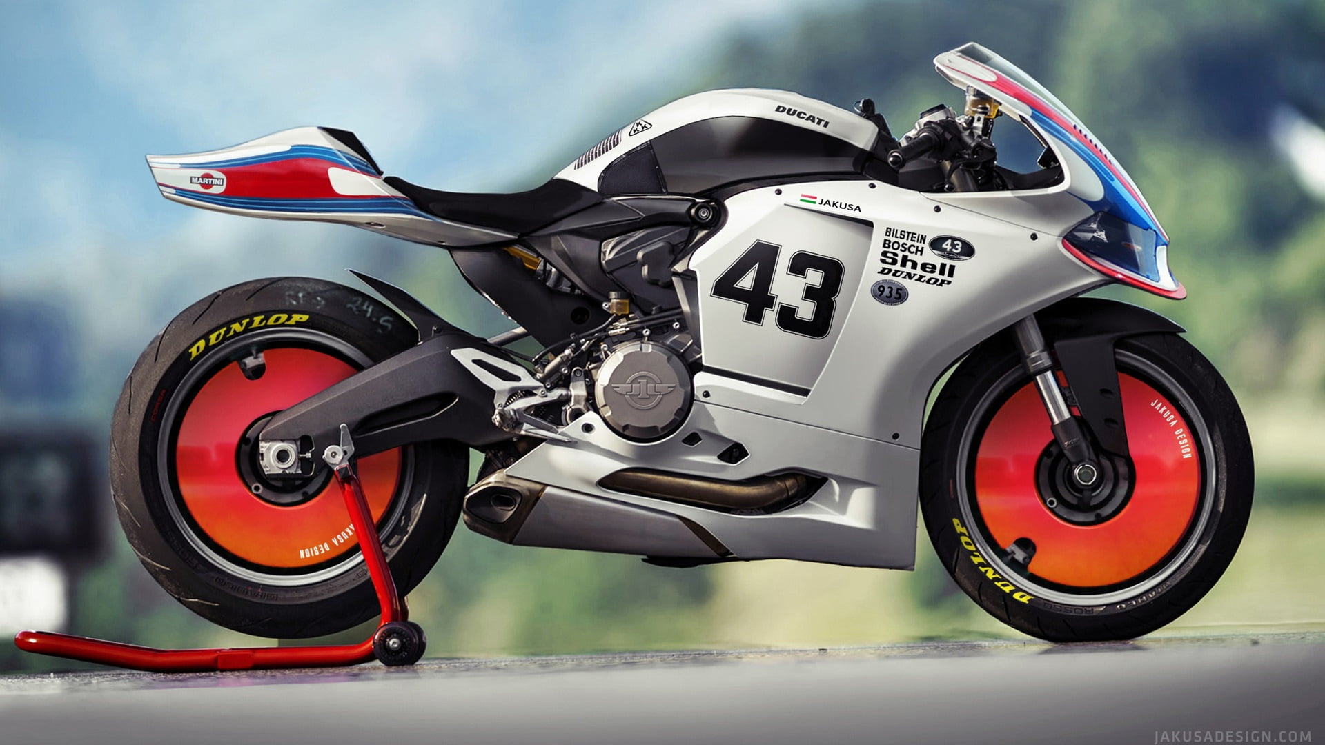 Ducati, motorcycle, 1080P, side view, Martini, HD Wallpaper