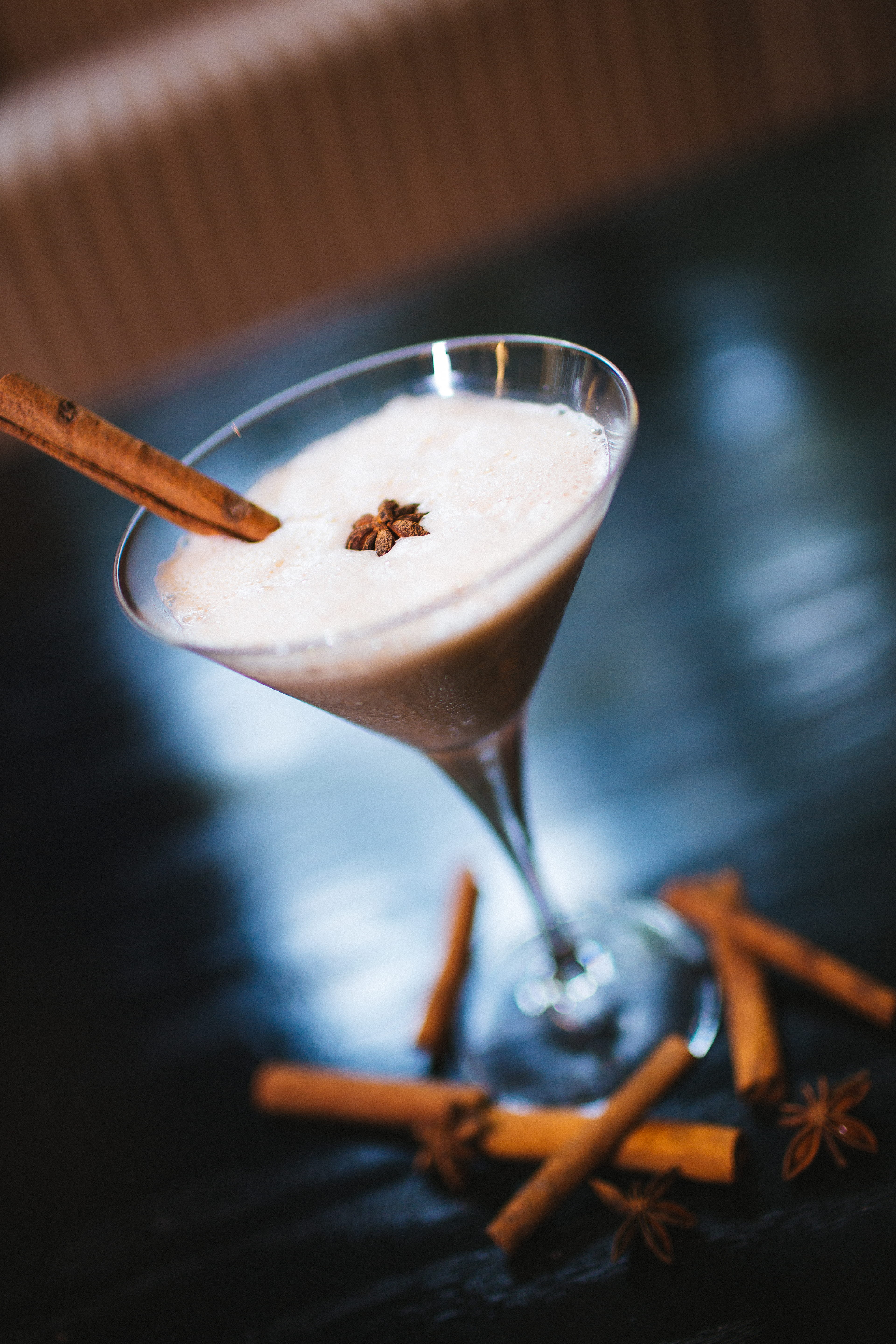 coffee - drink, refreshment, selective focus, still life, focus on foreground, food, martini, household equipment, freshness, Cinnamon, wood - Material, Phone HD Wallpaper