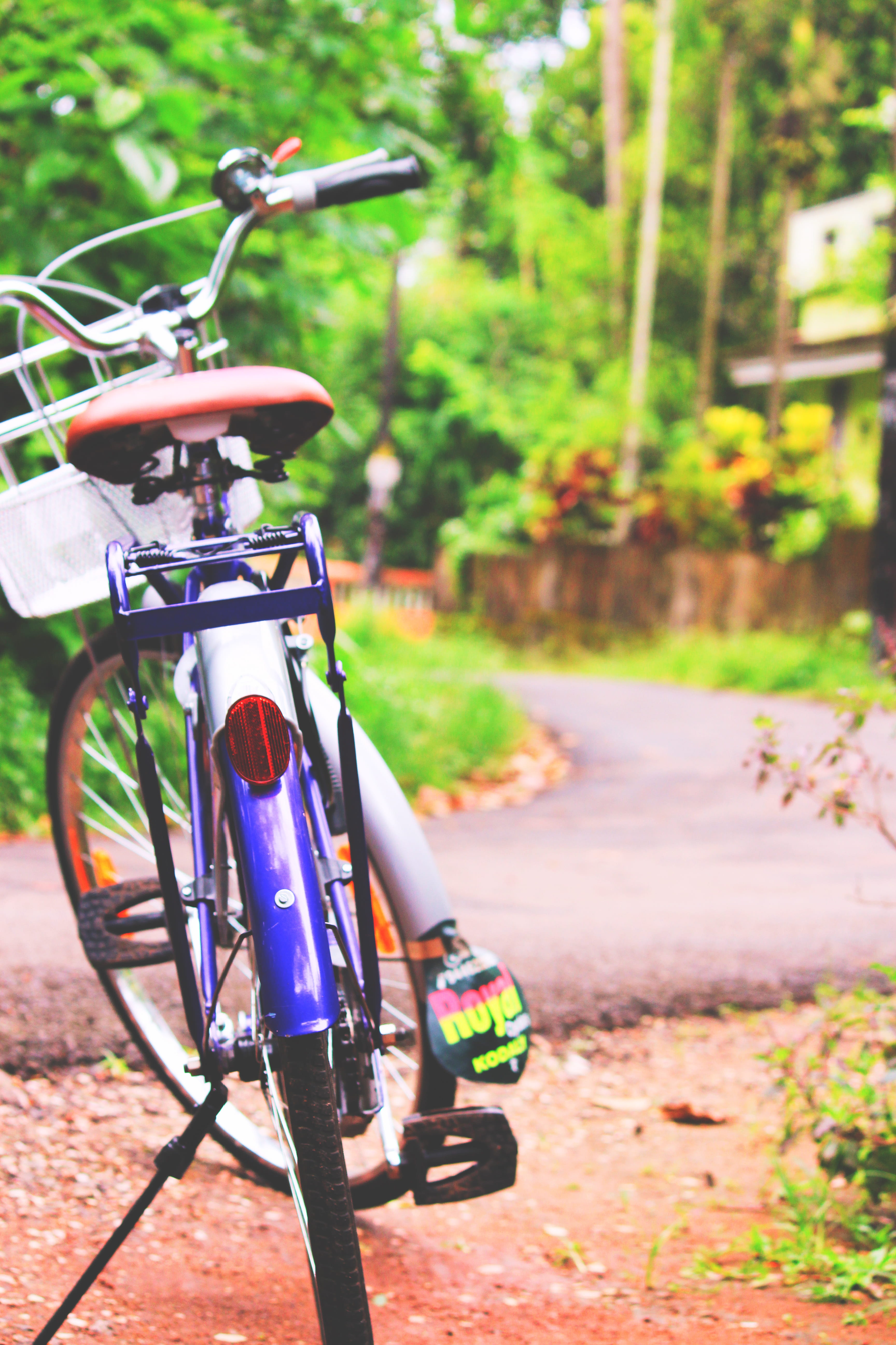 tricycle, lomo, colorful, land vehicle, red, city, sunlight, canon, kerala, nature, blue, road, outdoors, cycle, vintage, stationary, street, 5K, transportation, Phone HD Wallpaper