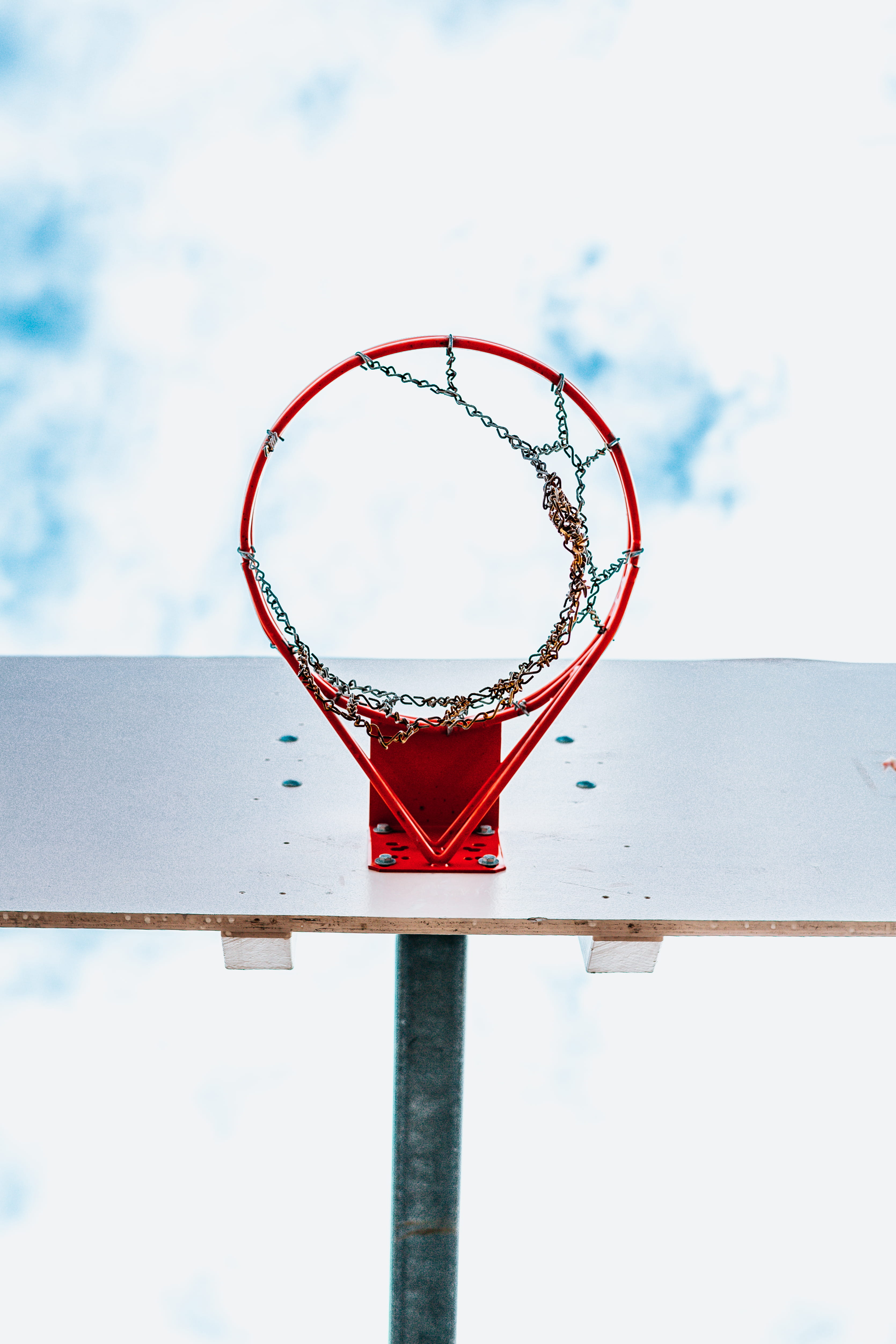 circle, day, sky, 4K, geometric shape, basketball - sport, sport, outdoors, net, net - sports equipment, directly below, cloud - sky, low angle view, Phone HD Wallpaper
