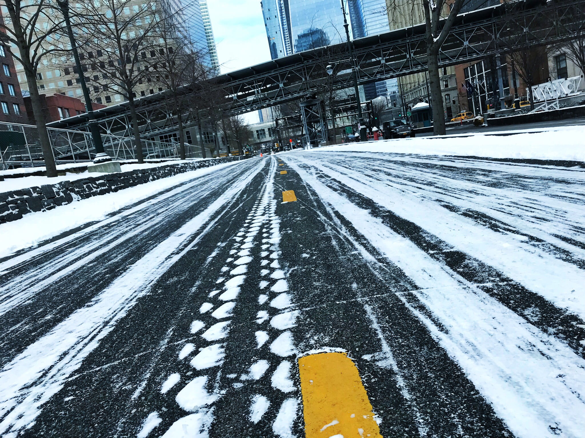 nature, road, architecture, street, bridge, diminishing perspective, new york, new year, cold temperature, nyc, structure, direction, cars, urban, the way forward, HD Wallpaper