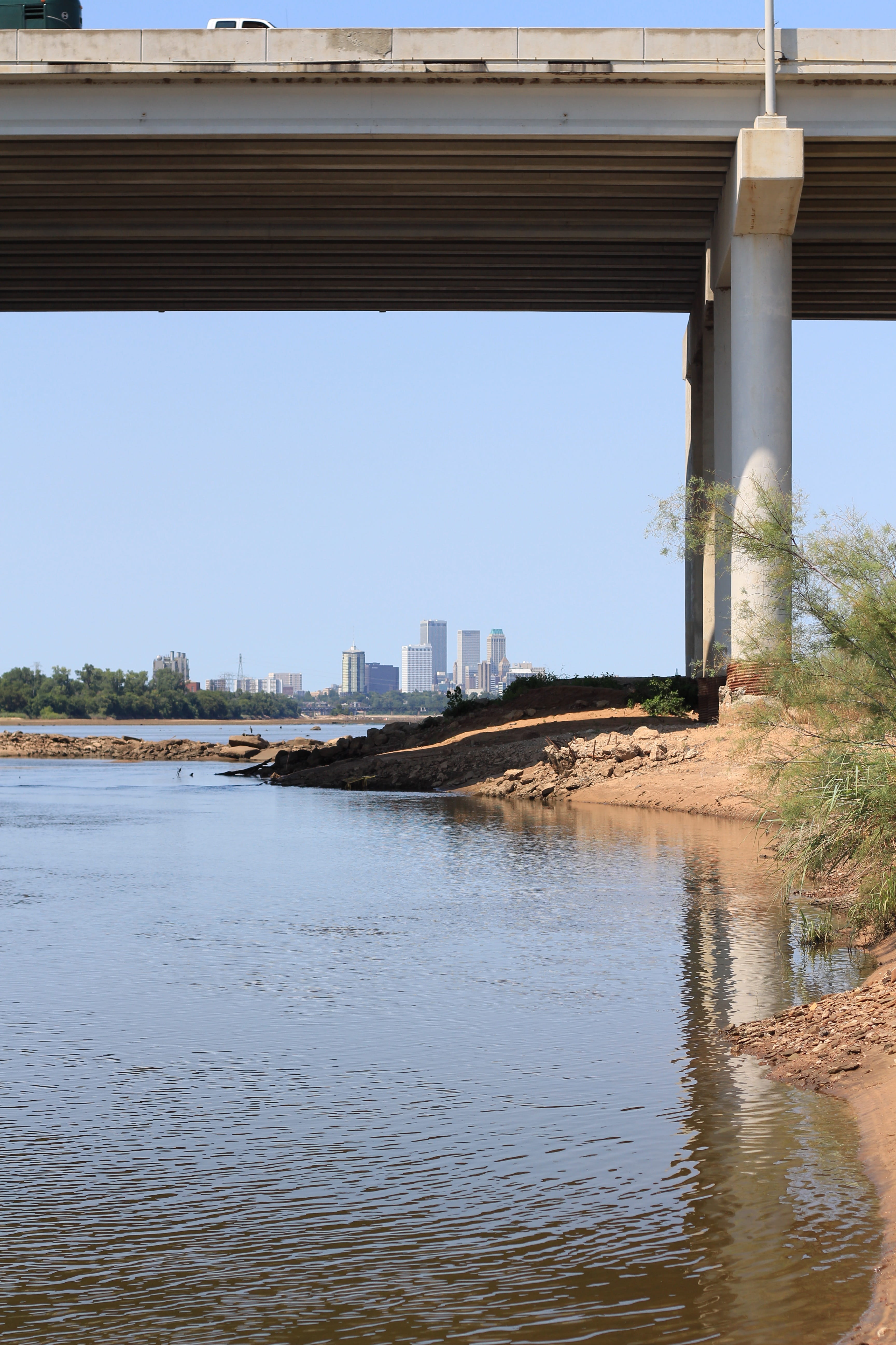 outdoors, office building exterior, skyline, bridge, transportation, tulsa city, city, built structure, way, 5K, united states, urban exploration, no people, Phone HD Wallpaper