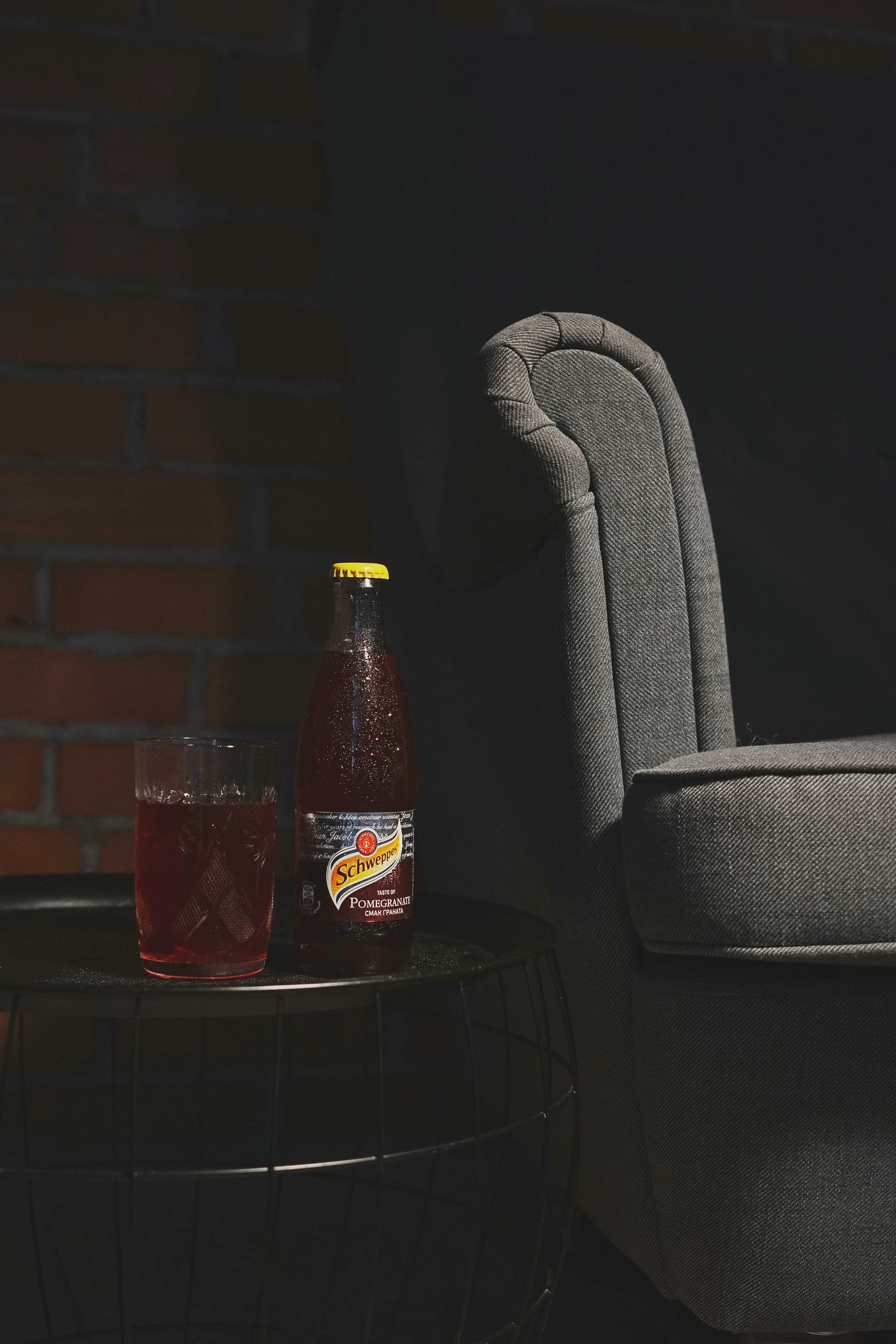 5K, drinking, seat, full, beverage, glass, land vehicle, schweppes, alcohol, refreshment, chair, beer, soda, glass - material, bottle, schweppes pomegranate, Phone HD Wallpaper