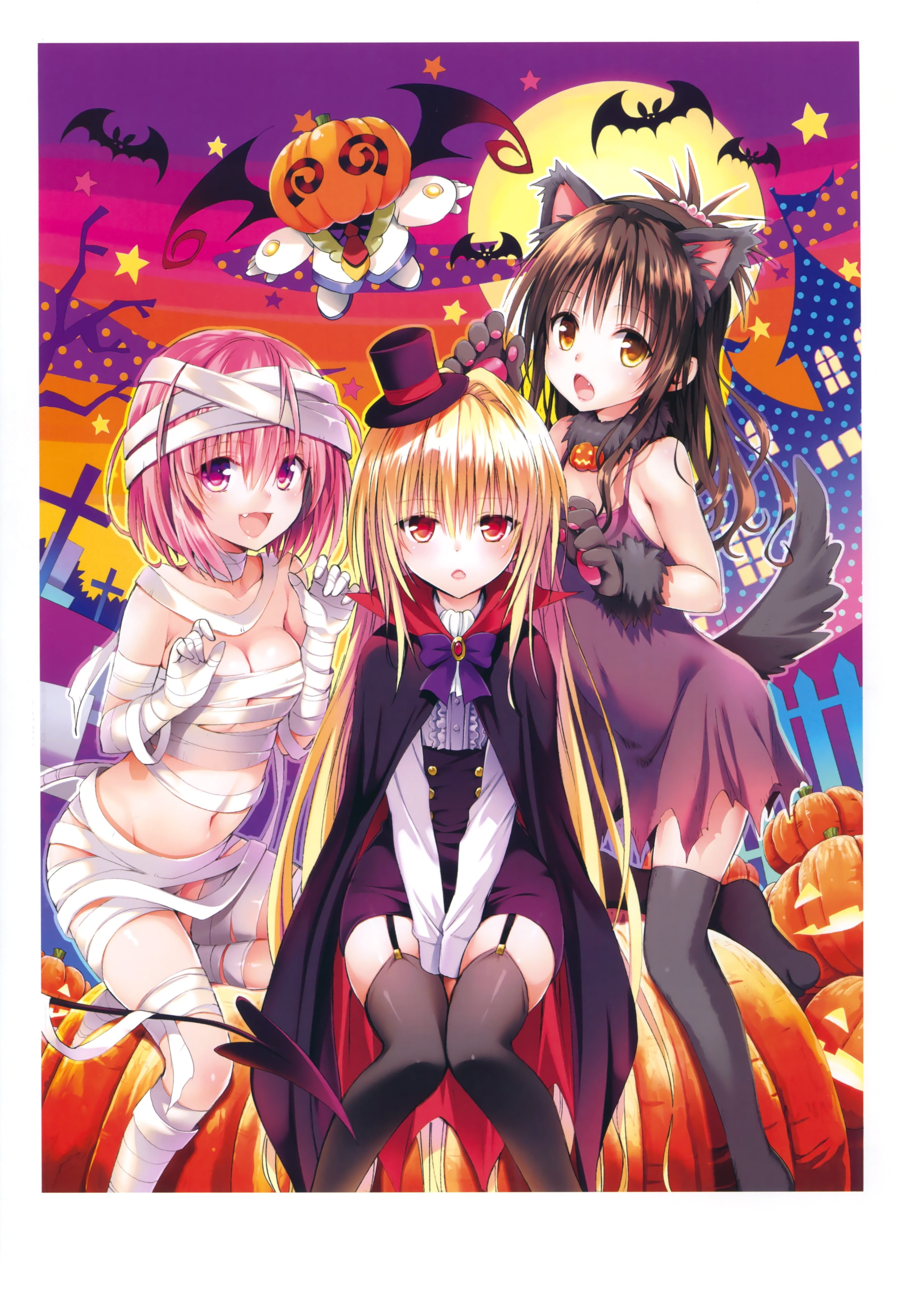 To Love-ru, anime girls, Momo Velia Deviluke, Yuuki Mikan, anime, Golden Darkness, 2K, Phone HD Wallpaper