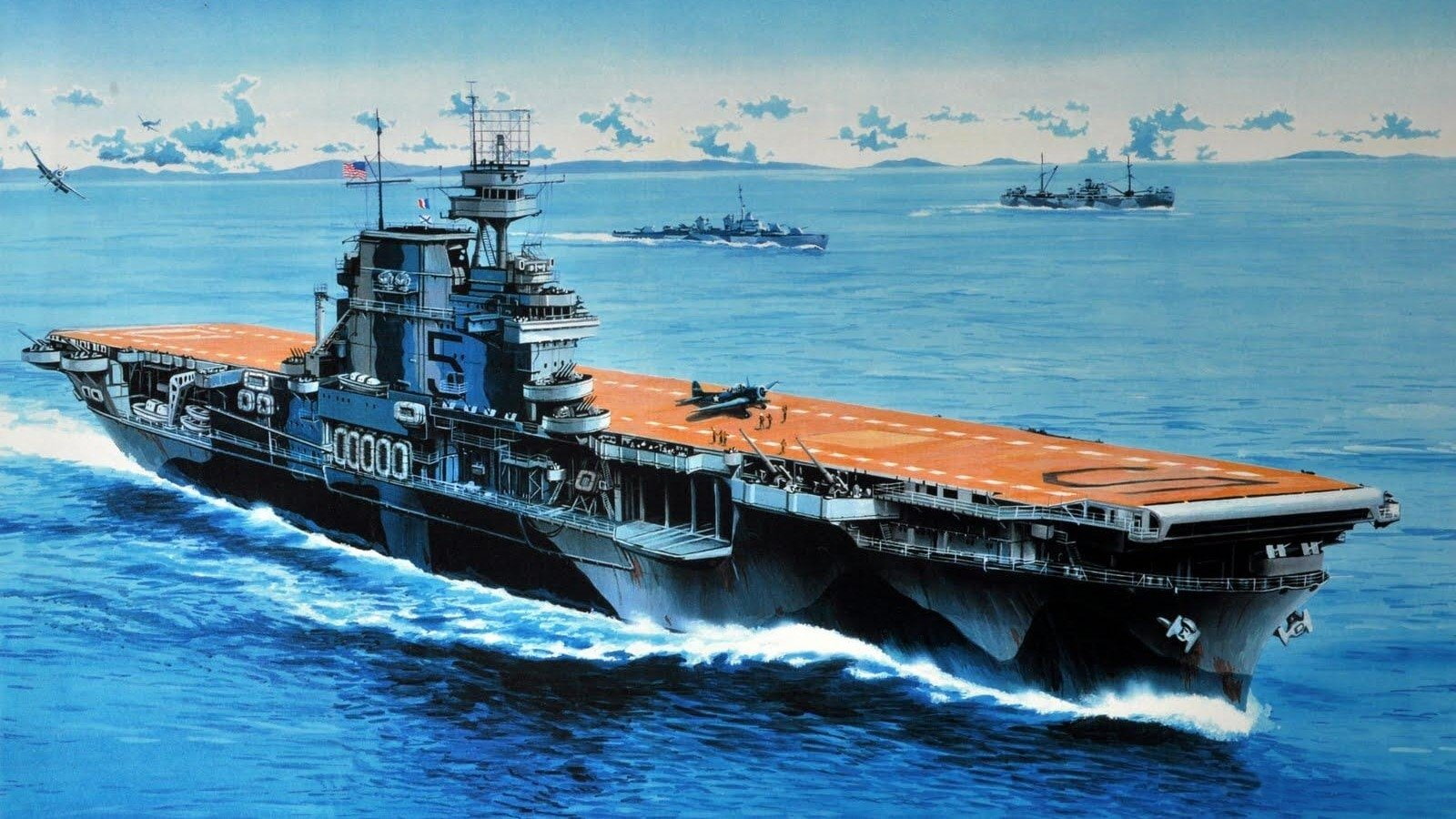 Aircraft Carrier, Warships, USS Yorktown (CV-5), 720P, Warship, HD Wallpaper