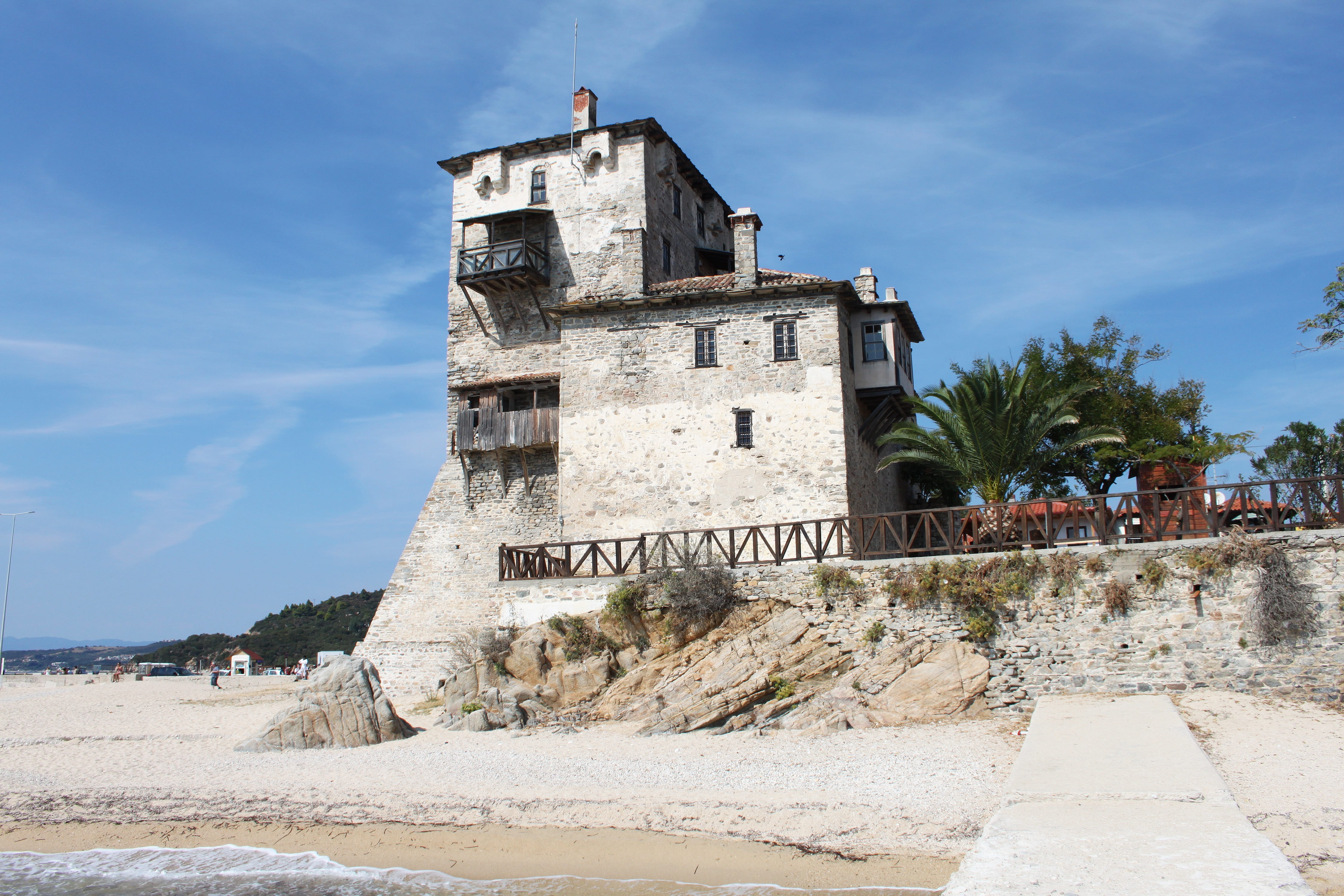 landscape, summer, building, view, plant, holidays, halkidiki, sky, the past, lazur, lighthouse, architecture, holiday, 4K, expedition, stay, sunlight, HD Wallpaper