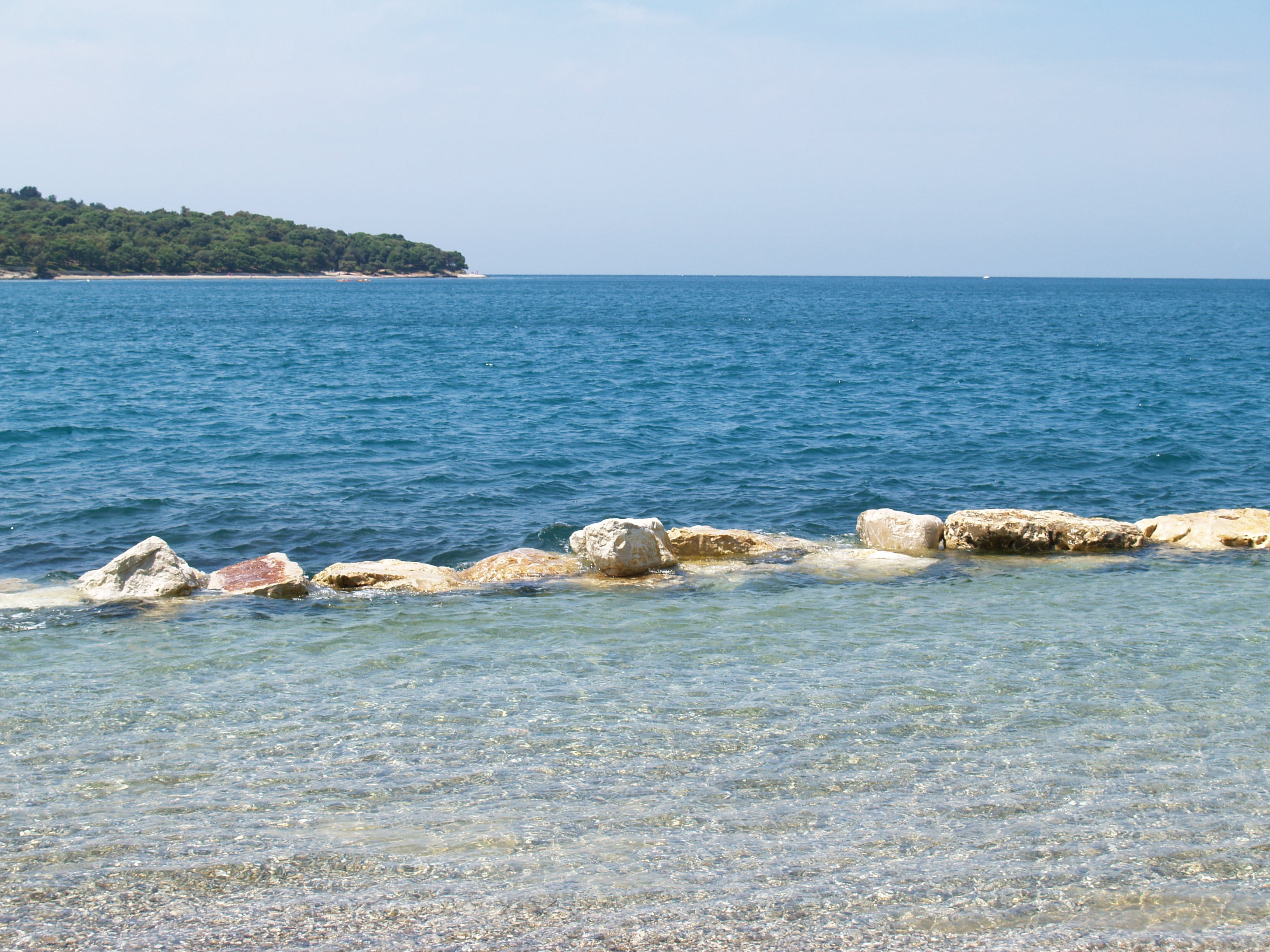 beauty in nature, water, Island, nature, rock, blue, island, Lazur, Sea, outdoors, scenics, day, sky, horizon over water, tranquility, horizon, scenics - nature, HD Wallpaper
