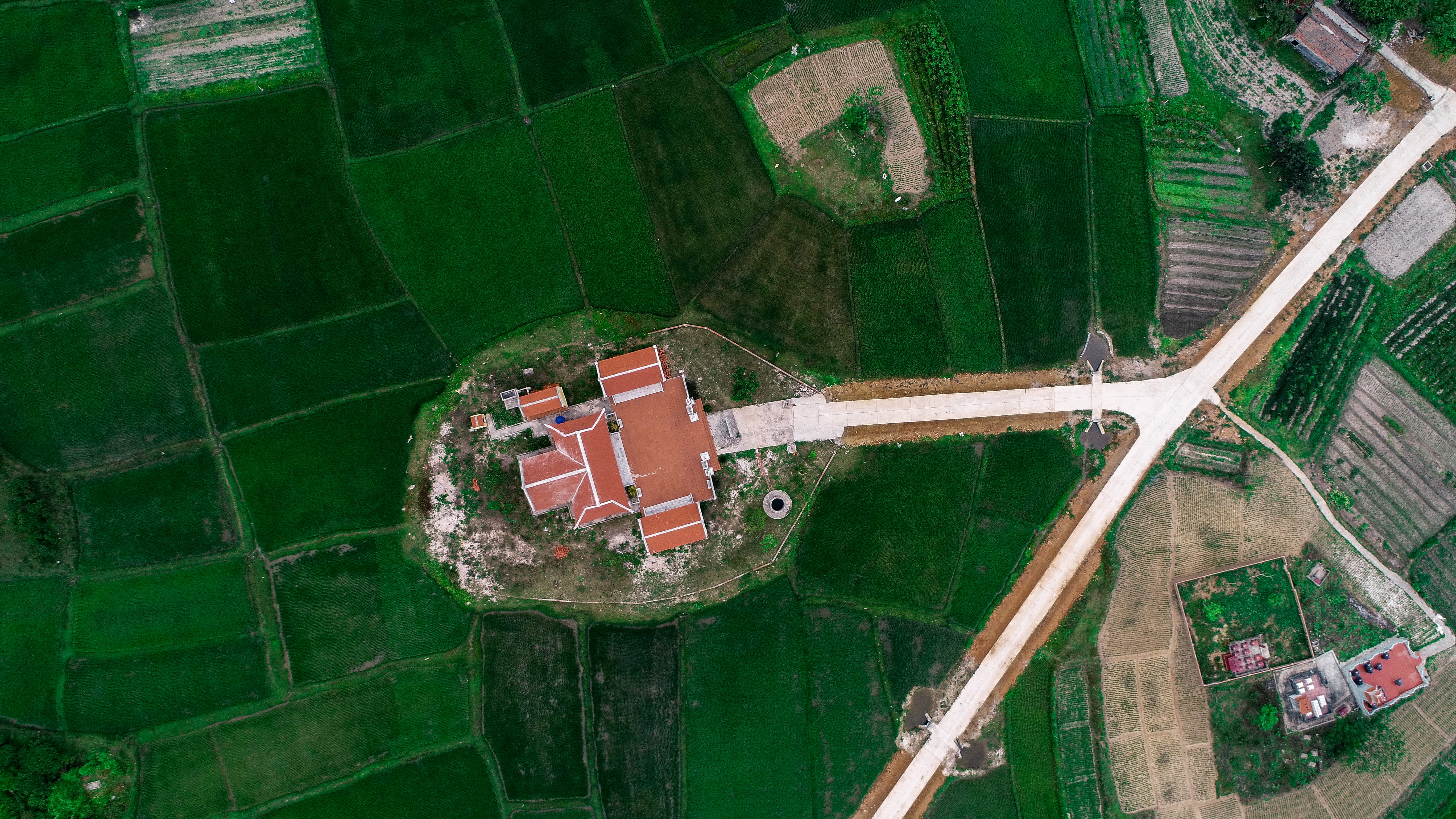 roof, green color, building exterior, unnamed road, building, vân đồn, 5K, green, water, tree, old, agriculture, s, photography, outdoors, animal, built structure, HD Wallpaper