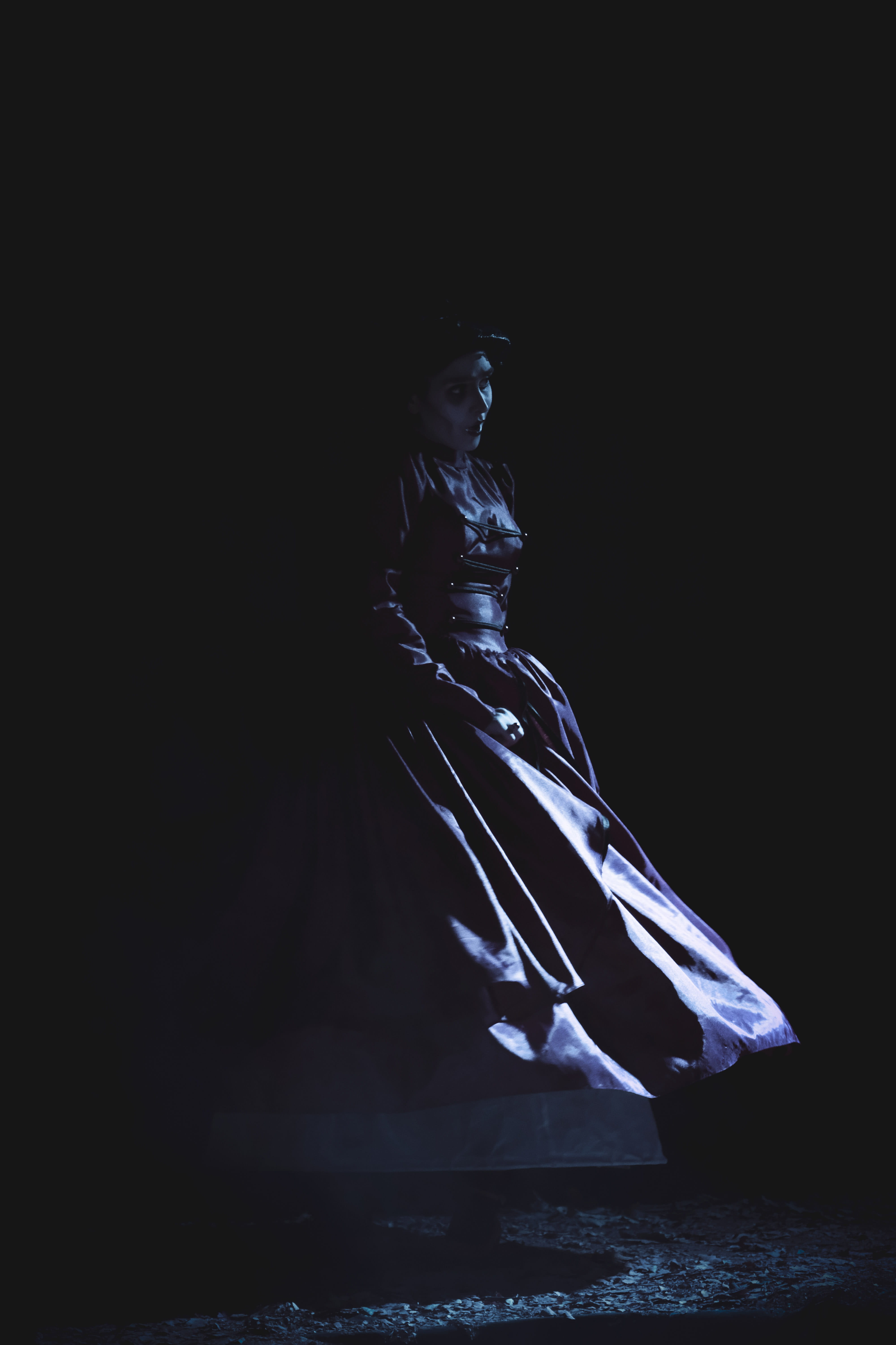 front view, girl, gown, sitting, indoors, portrait, low angle view, night, xt2, godox, full length, face, his, woman, womens, hairstyle, black background, Phone HD Wallpaper