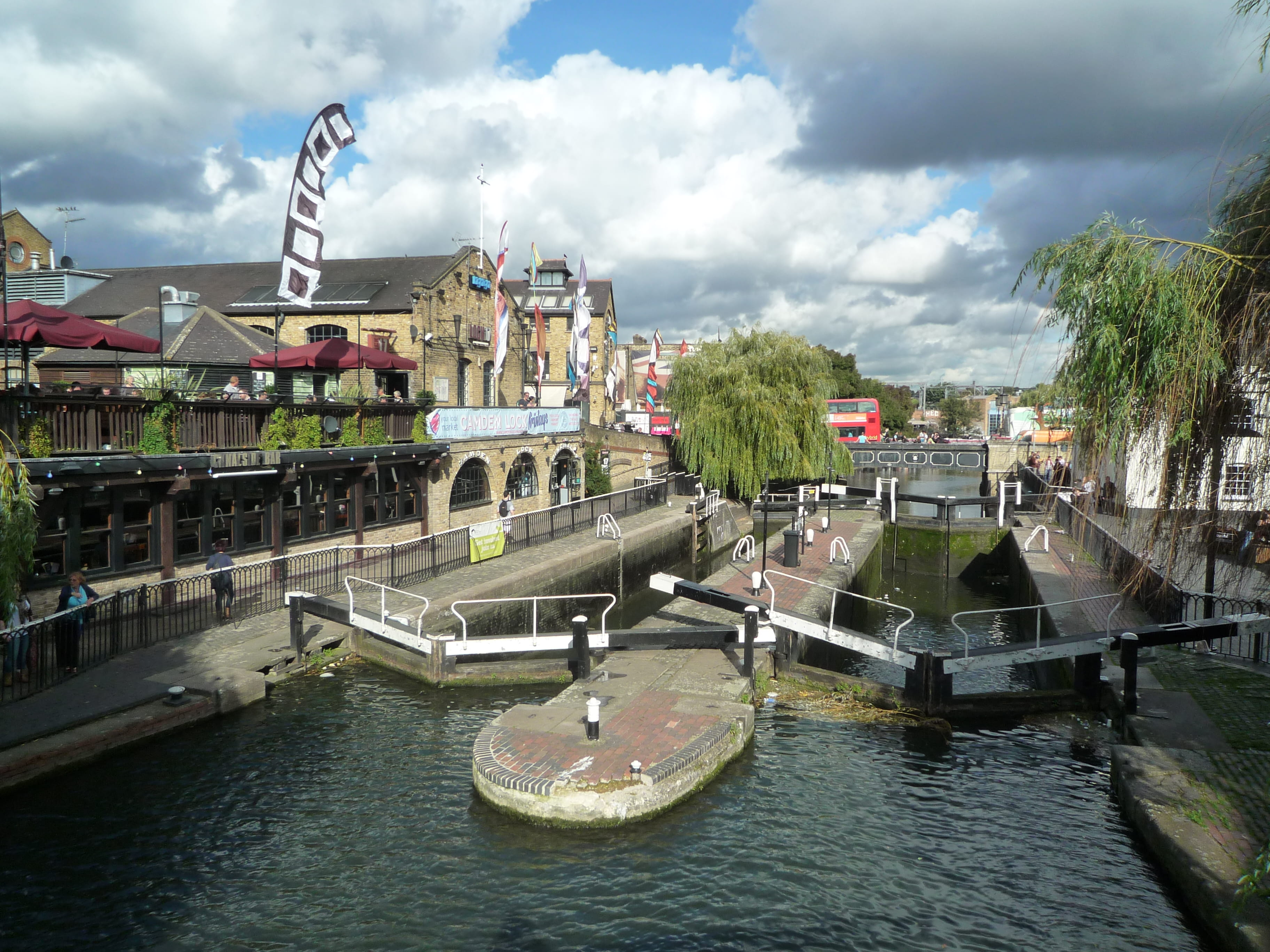 cloud - sky, incidental people, river, outdoors, london, camden lock, art and craft, nautical vessel, nature, united kingdom, built structure, water, plant, HD Wallpaper