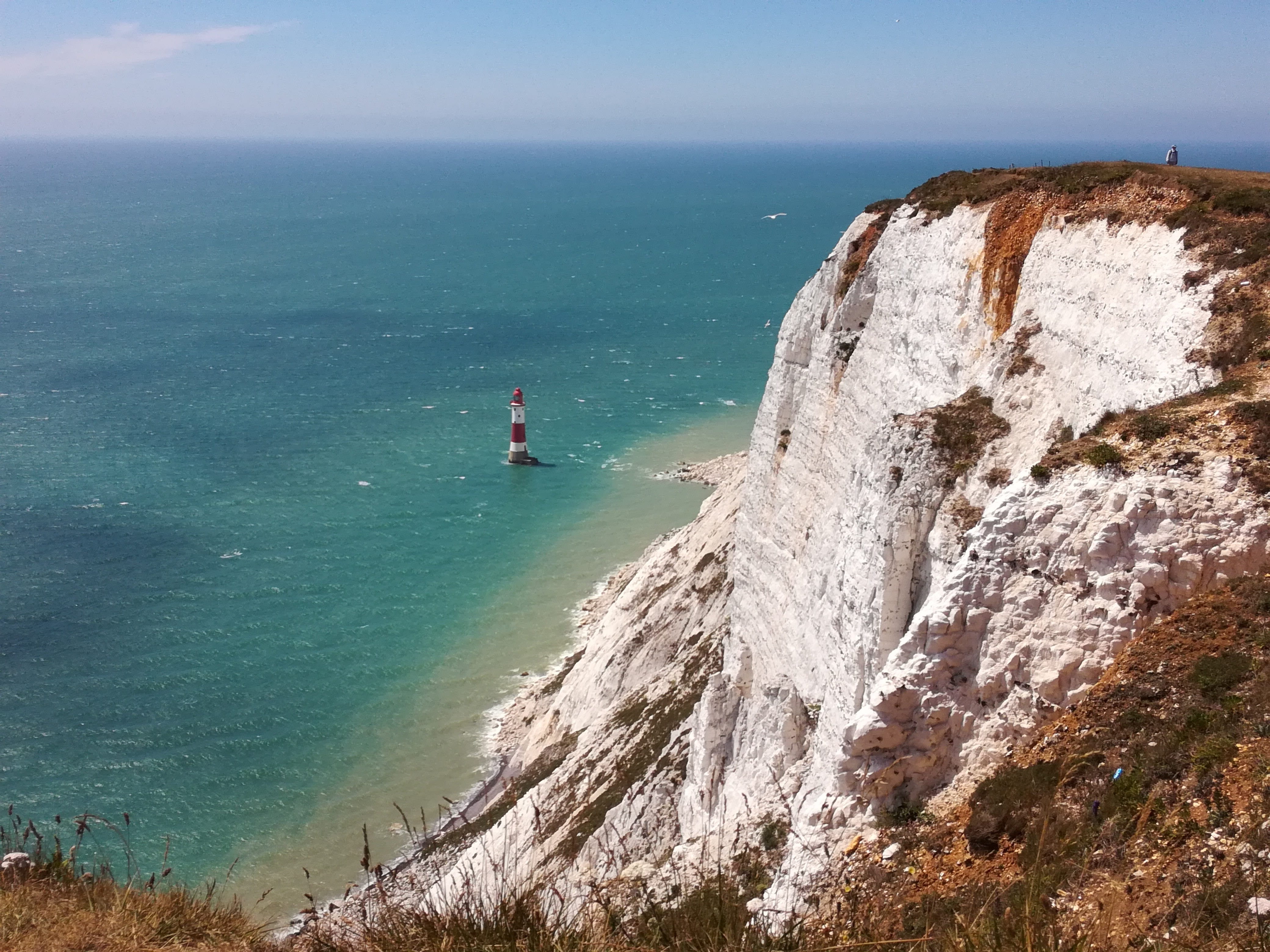 seven sisters, tranquil scene, cliff, horizon over water, beach, rock formation, water, south gland, day, outdoors, east sussex, sea, beauty in nature, HD Wallpaper