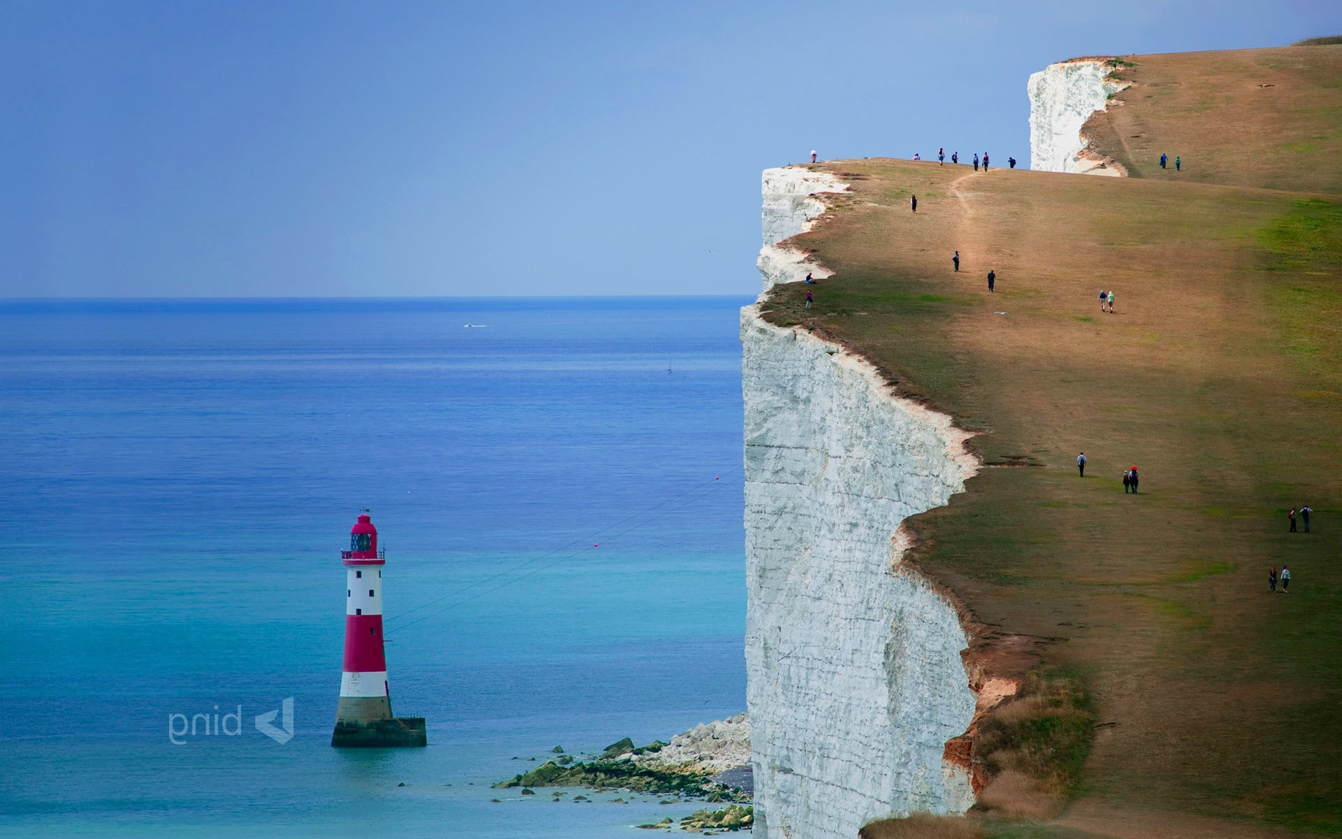 building exterior, safety, architecture, landscape, sea, horizon over water, outdoors, England, blue, land, sky, guidance, water, no people, horizon, protection, HD Wallpaper