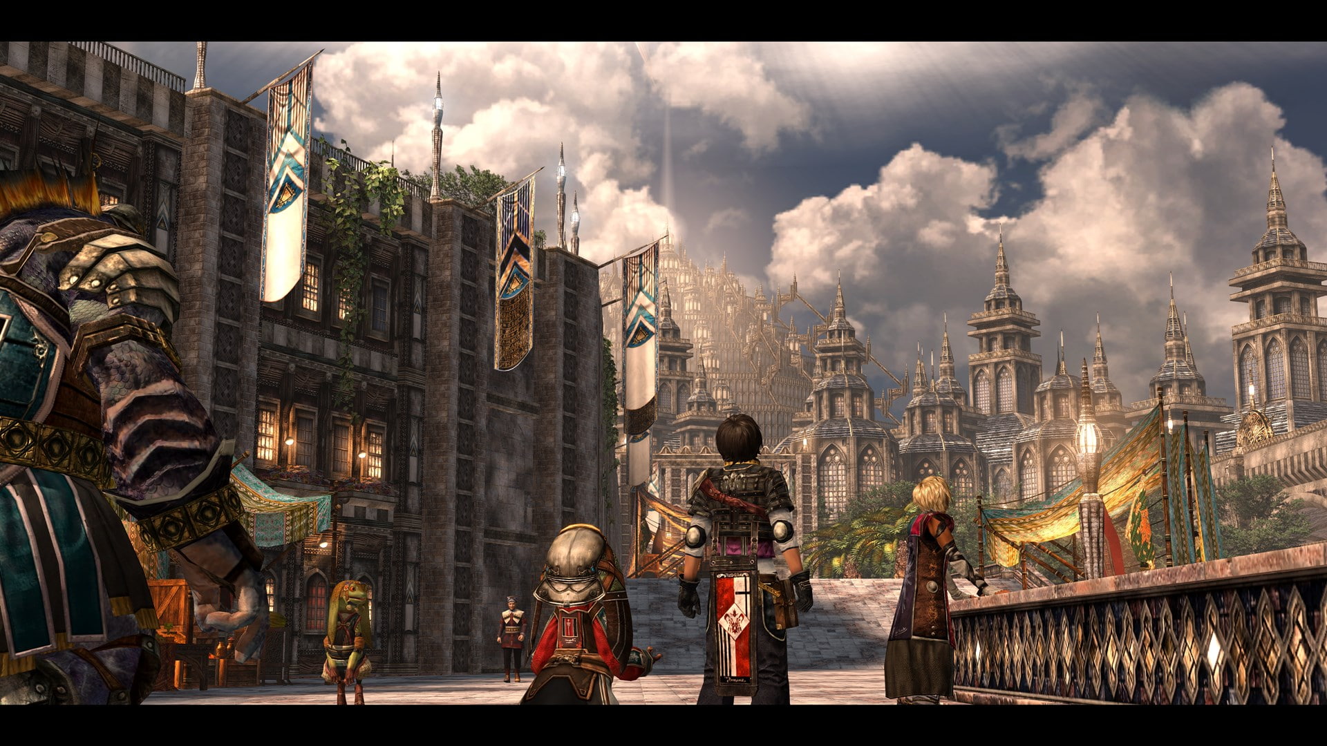 the last remnant, architecture, day, city, outdoors, cloud - sky, 1080P, art and craft, built structure, place of worship, building exterior, spirituality, HD Wallpaper