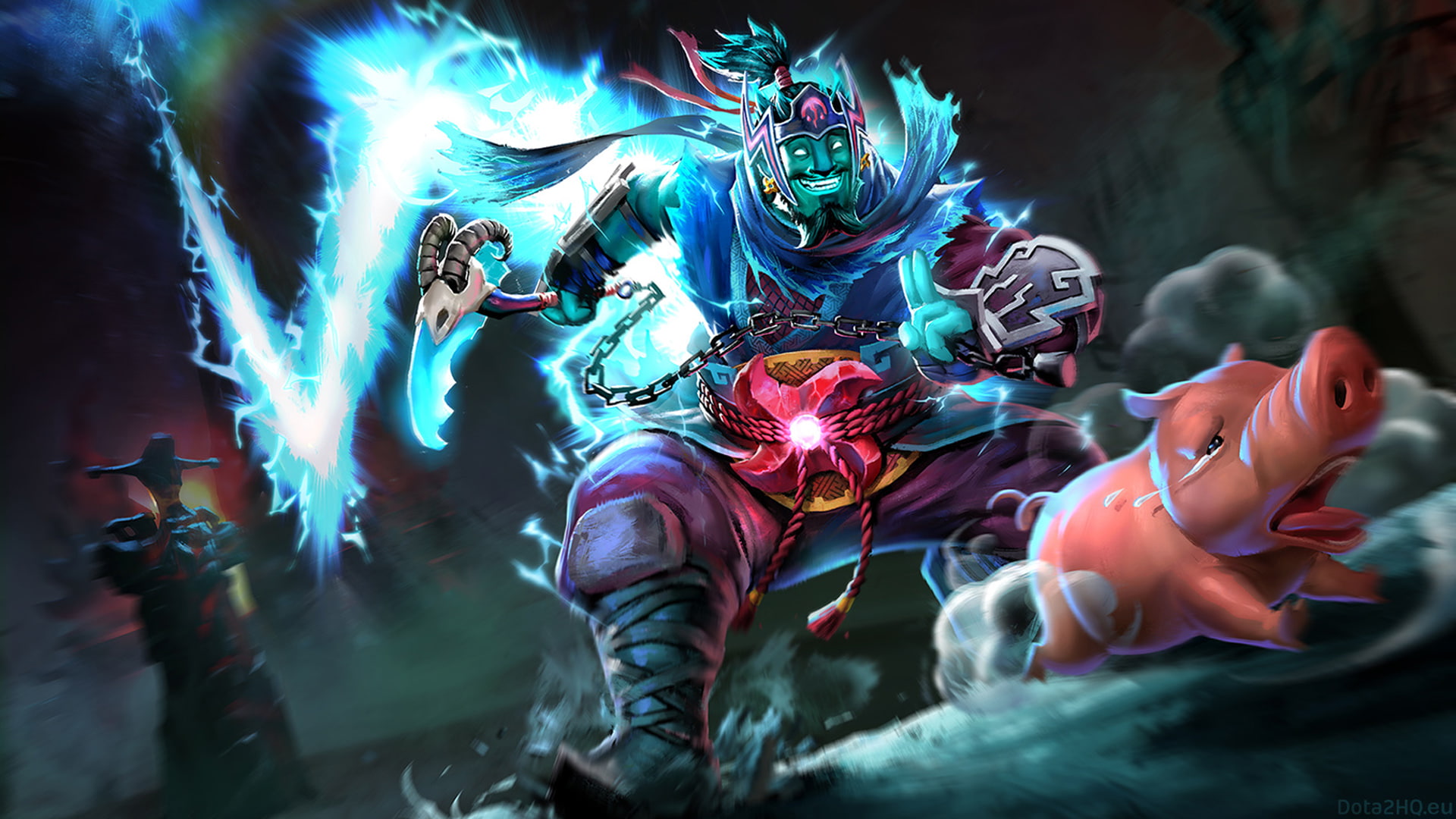 pig, ax, storm, hunting, lightning, heroes, 1080P, spirit, chain, hd, dota, HD Wallpaper