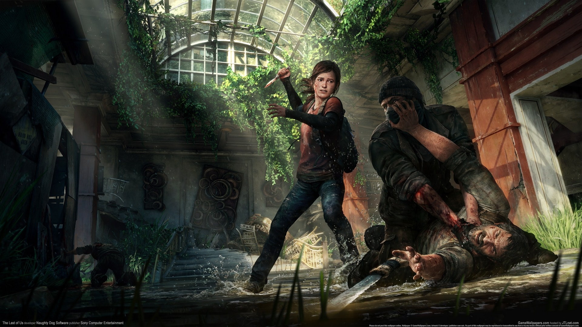 PC, holding, knife, animated, Game, picture, Last, 1080P, man, girl, US, HD Wallpaper