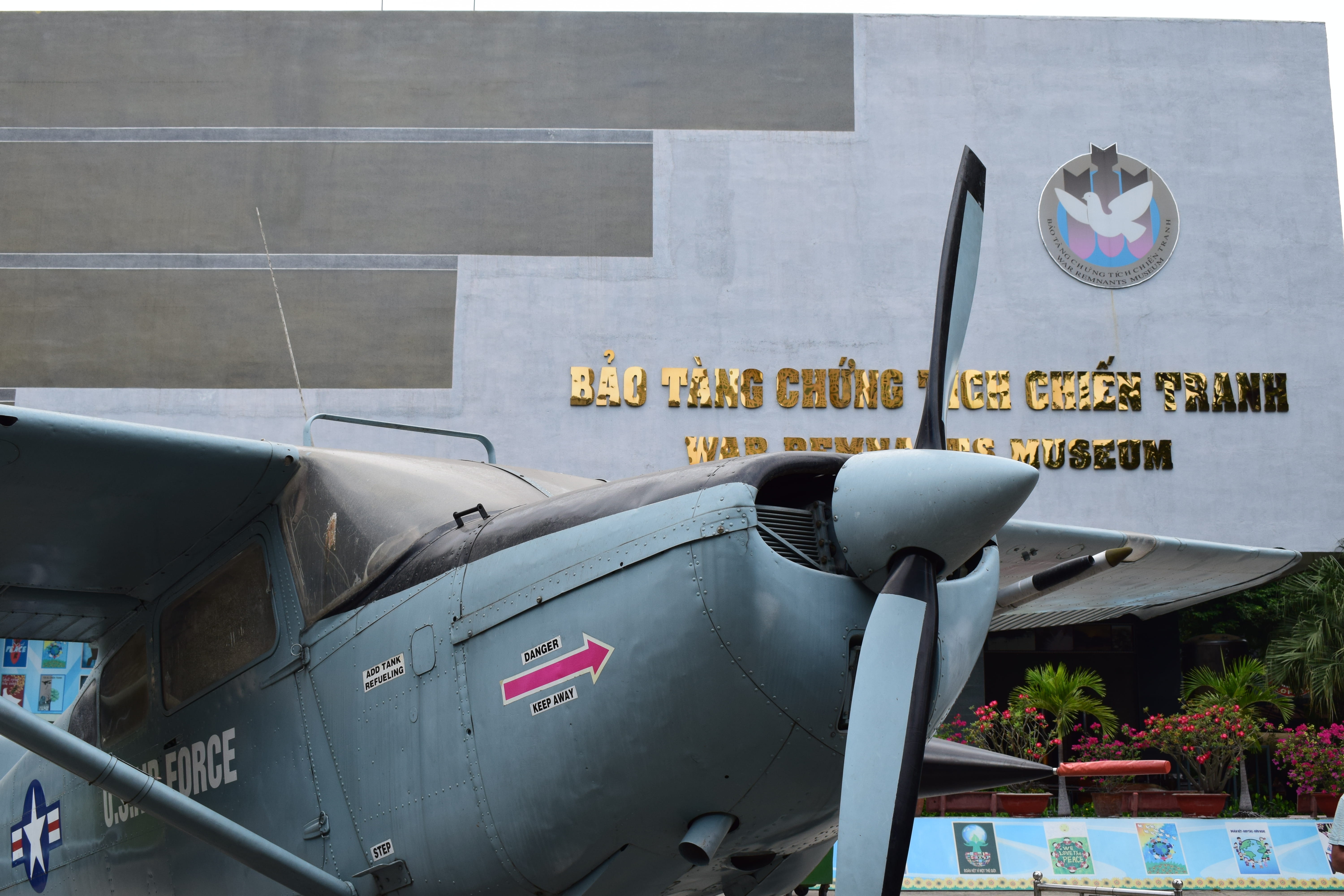 airplane, communication, no people, plane, war, architecture, war remnants museum, day, outdoors, land vehicle, built structure, reflection, vietnam, mode of transportation, HD Wallpaper