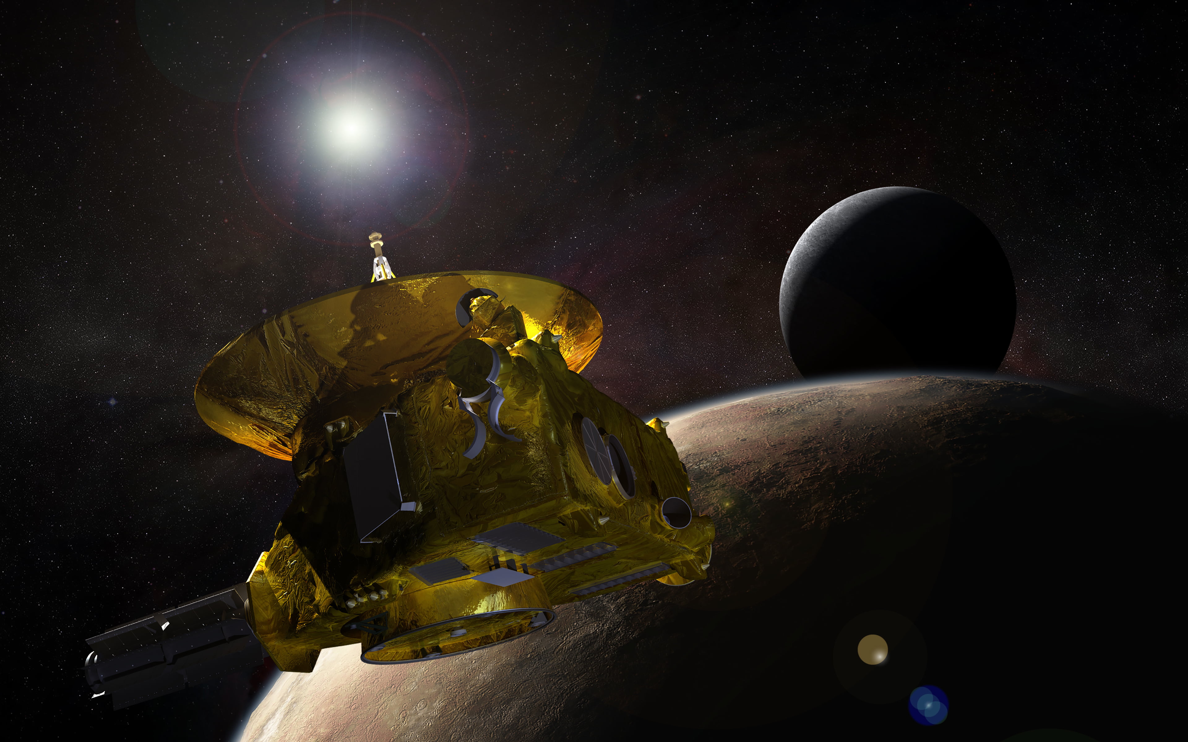 space exploration, illuminated, art and craft, planet - space, no people, 4K, Pluto, sky, exploration, satellite, automatic interplanetary station, HD Wallpaper