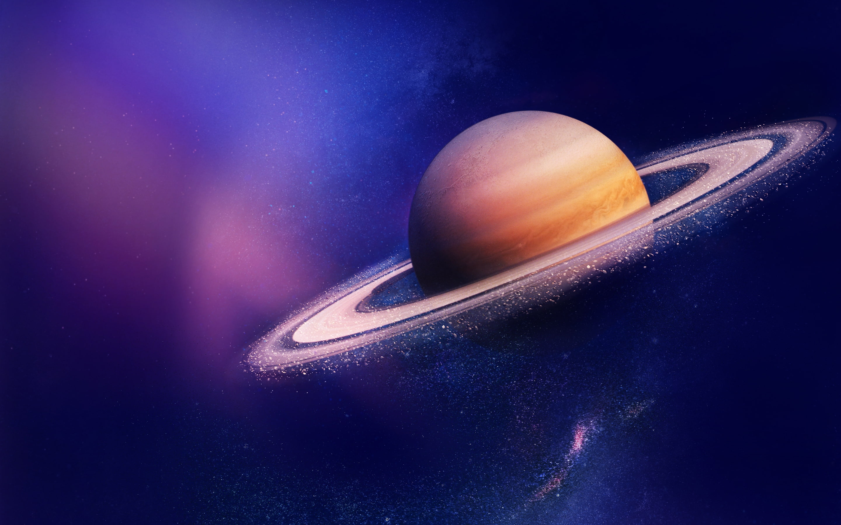 nature, science, astronomy, saturn ring, 2K, single object, planet - space, blue, communication, Space, no people, space and astronomy, galaxy, flying, HD Wallpaper