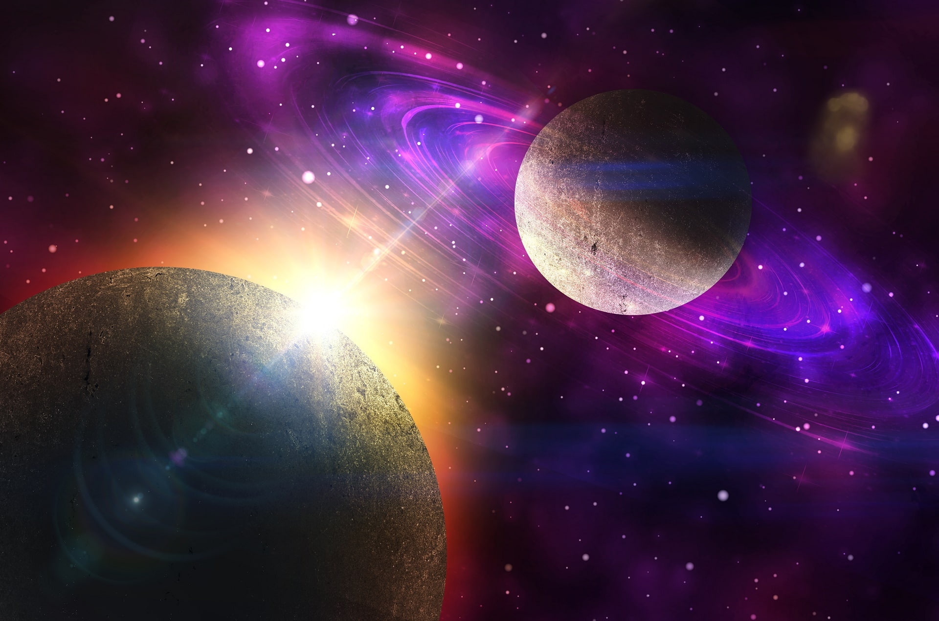 stars, shiny, no people, night, galaxy, star - space, scenics - nature, star field, nature, sky, moon, planets, lens flare, 1080P, light - natural phenomenon, HD Wallpaper