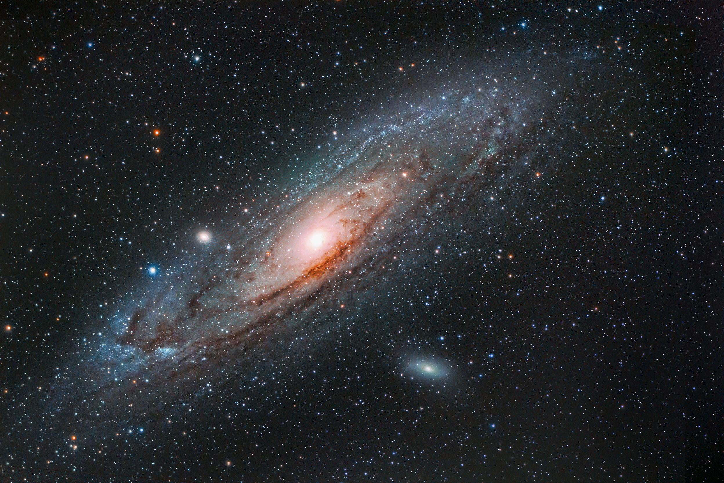 no people, outdoors, space, majestic, mystery, painting, M 31, star - space, spiral, sky, constellation, 1080P, exploration, nature, beauty in nature, HD Wallpaper