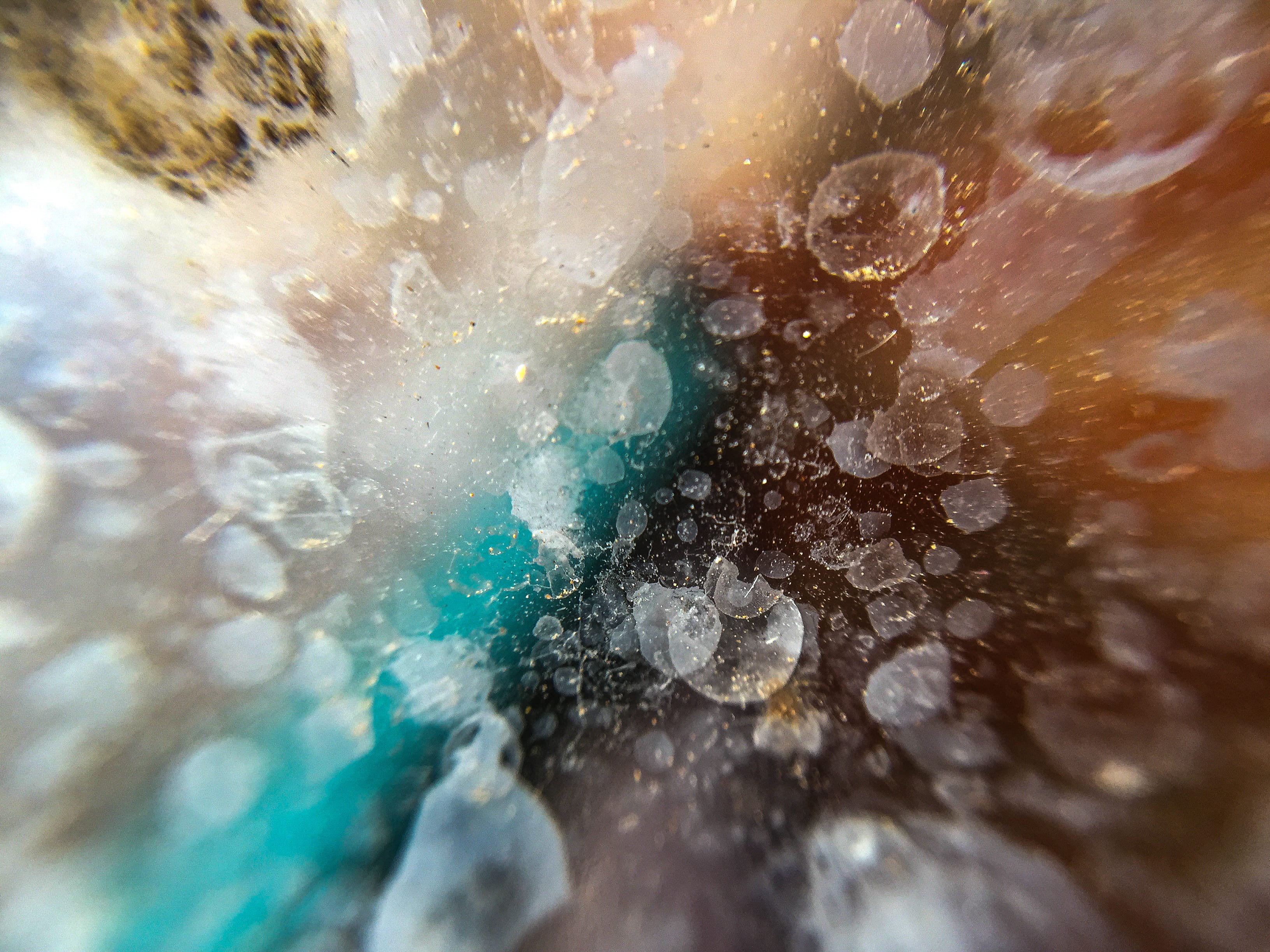 ice, universe, wet, pattern, backgrounds, full frame, glass - material, abstract, flare, ornament, 2K, light, astronomy, space, window, sphere, lens flare, HD Wallpaper