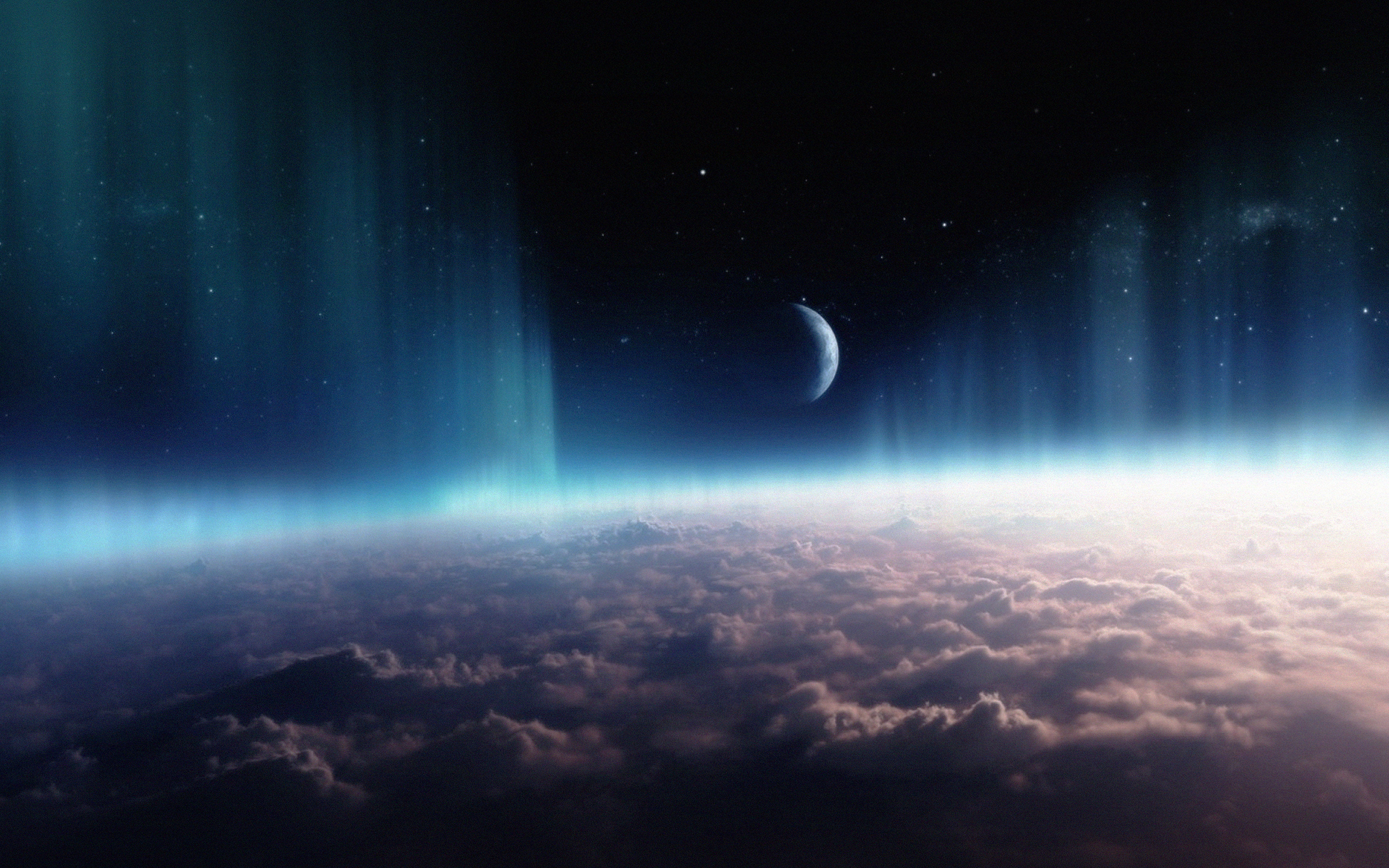 sky, meteorology, scenics - nature, interstellar, horizon, space, satellite view, night, planet earth, digital composite, orbiting, cloud, nature, no people, HD Wallpaper