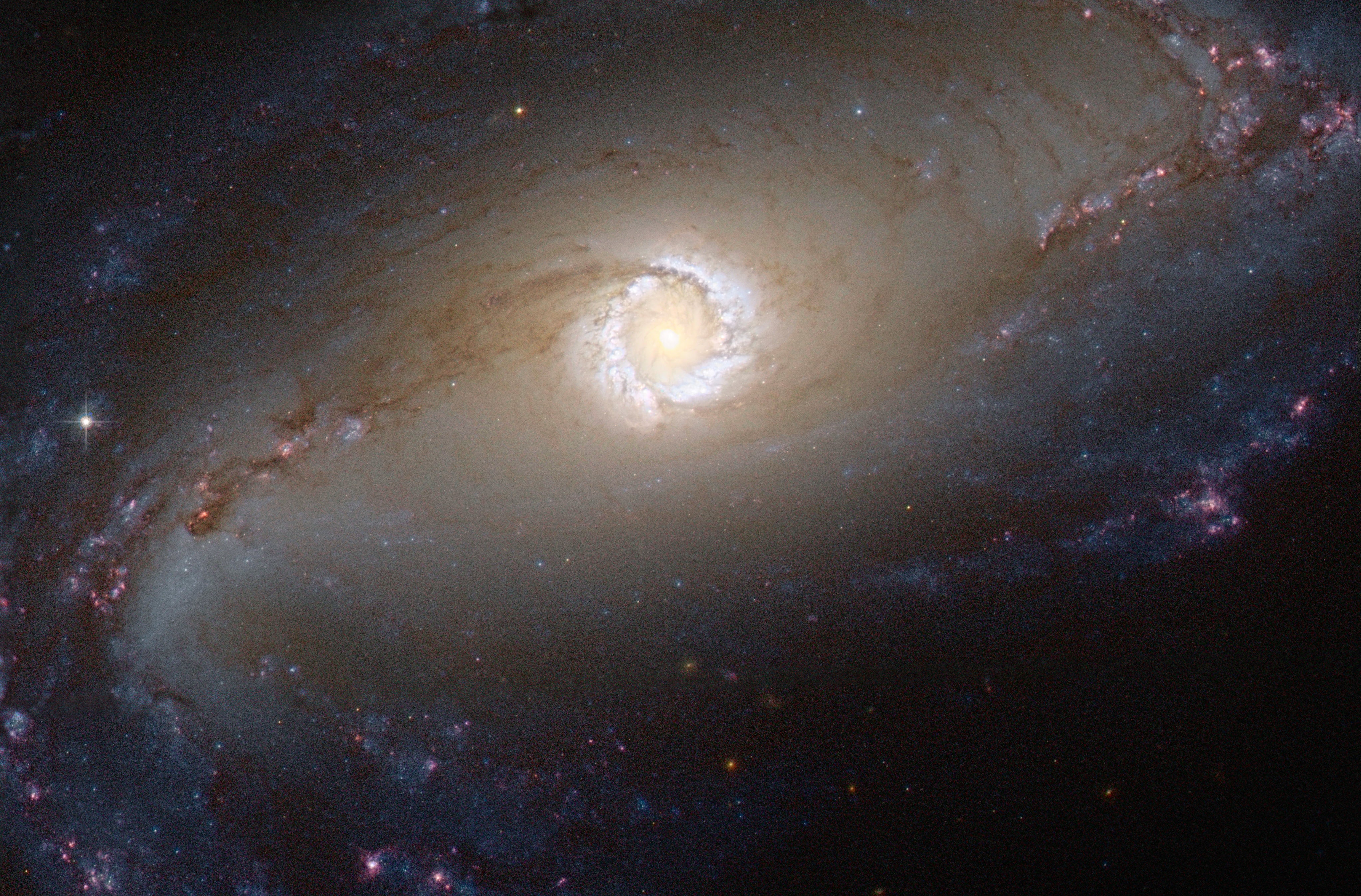 barred spiral galaxy, space, stars, galaxy, NASA, NGC 1097, 4K, HD Wallpaper
