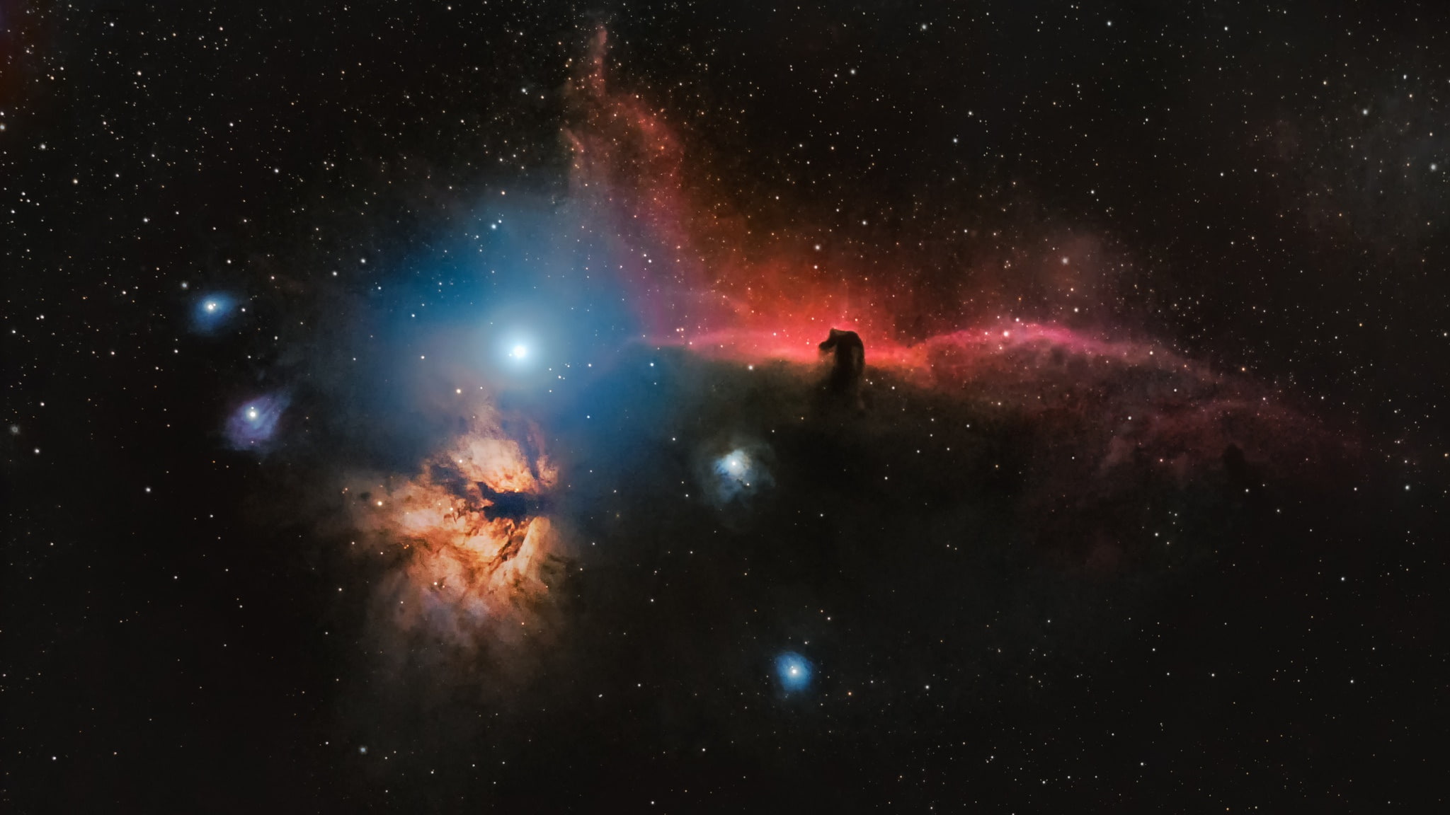 space, Horse, 1080P, Flame, nebula, HD Wallpaper