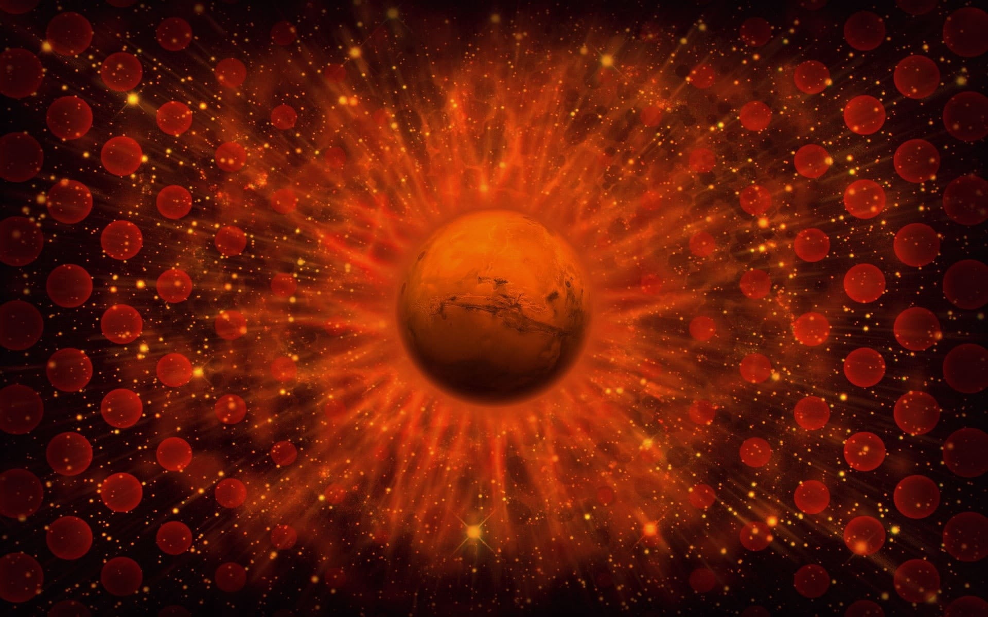 shiny, bright, space, black Color, exploding, vibrant Color, shape, fantasy, water, sphere, sunbeam, shapes, flame, burning, illuminated, digital composite, HD Wallpaper