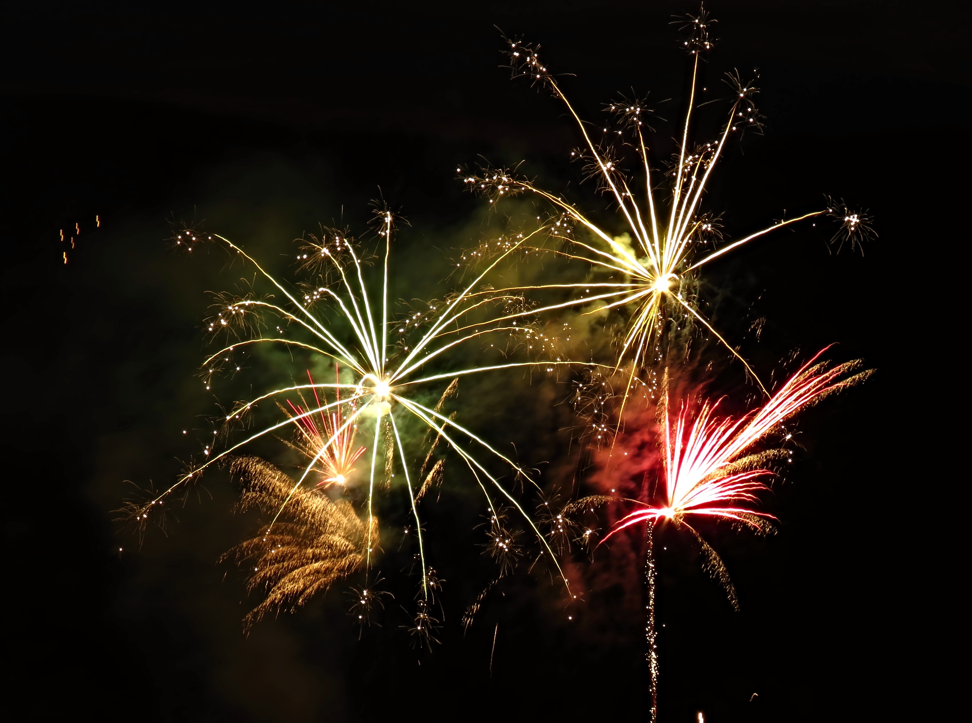 firework, color, form, nature, firework display, low angle view, multi colored, long exposure, explosion, festival, blurred motion, night, rays, outdoors, HD Wallpaper
