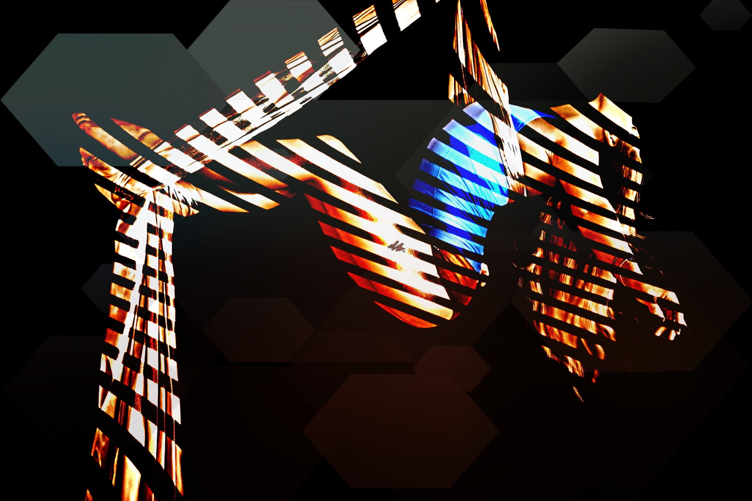 paintings, art and craft, no people, shadow, hanging, gravitation, striped, creativity, outdoors, architecture, motion, 1080P, black background, pop art, HD Wallpaper