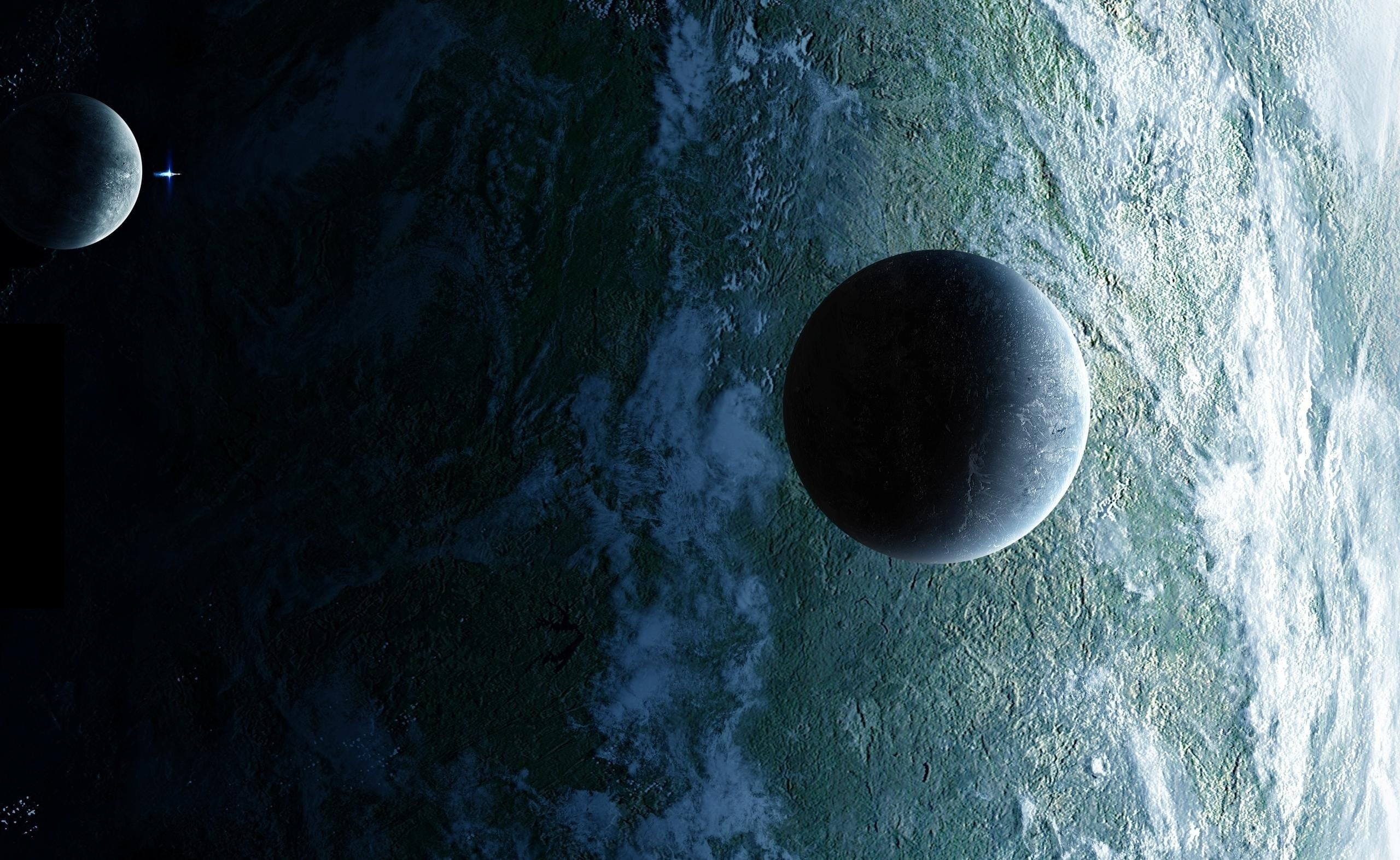 no people, motion, sky, beauty in nature, blue, flowing water, sport, astronomy, nature, moon, outdoors, Space, planet, sea, gray, circle, Fron, Earth, HD Wallpaper