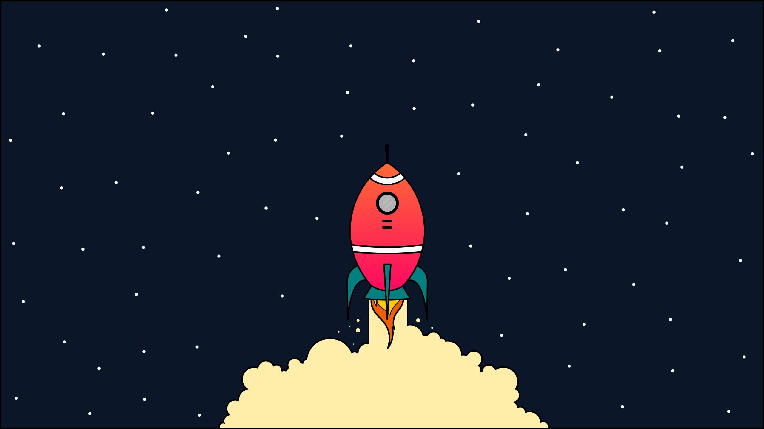 rocketship, illustration, 2K, HD Wallpaper