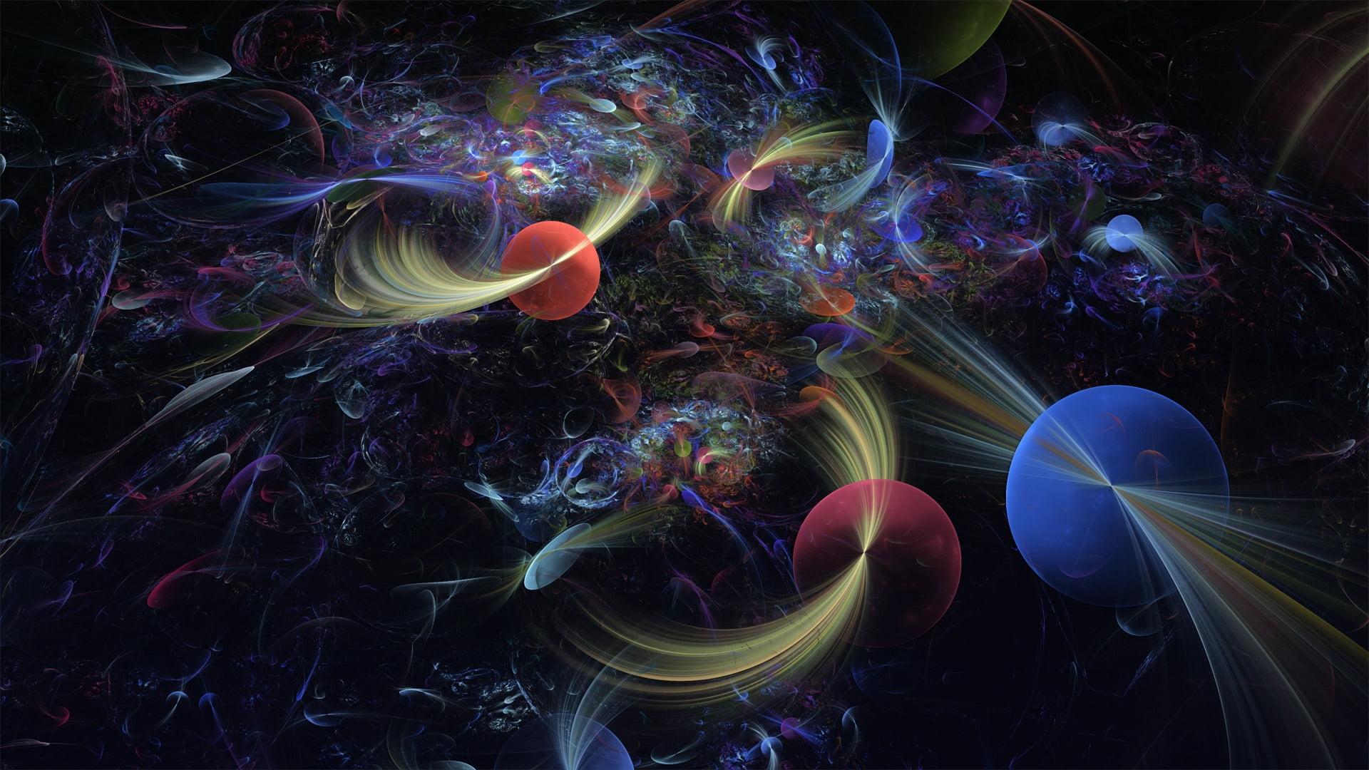 red, backdrop, group of animals, sea, light - Natural Phenomenon, astronomy, creativity, pattern, animal themes, vibrant Color, space spheres, futuristic, HD Wallpaper