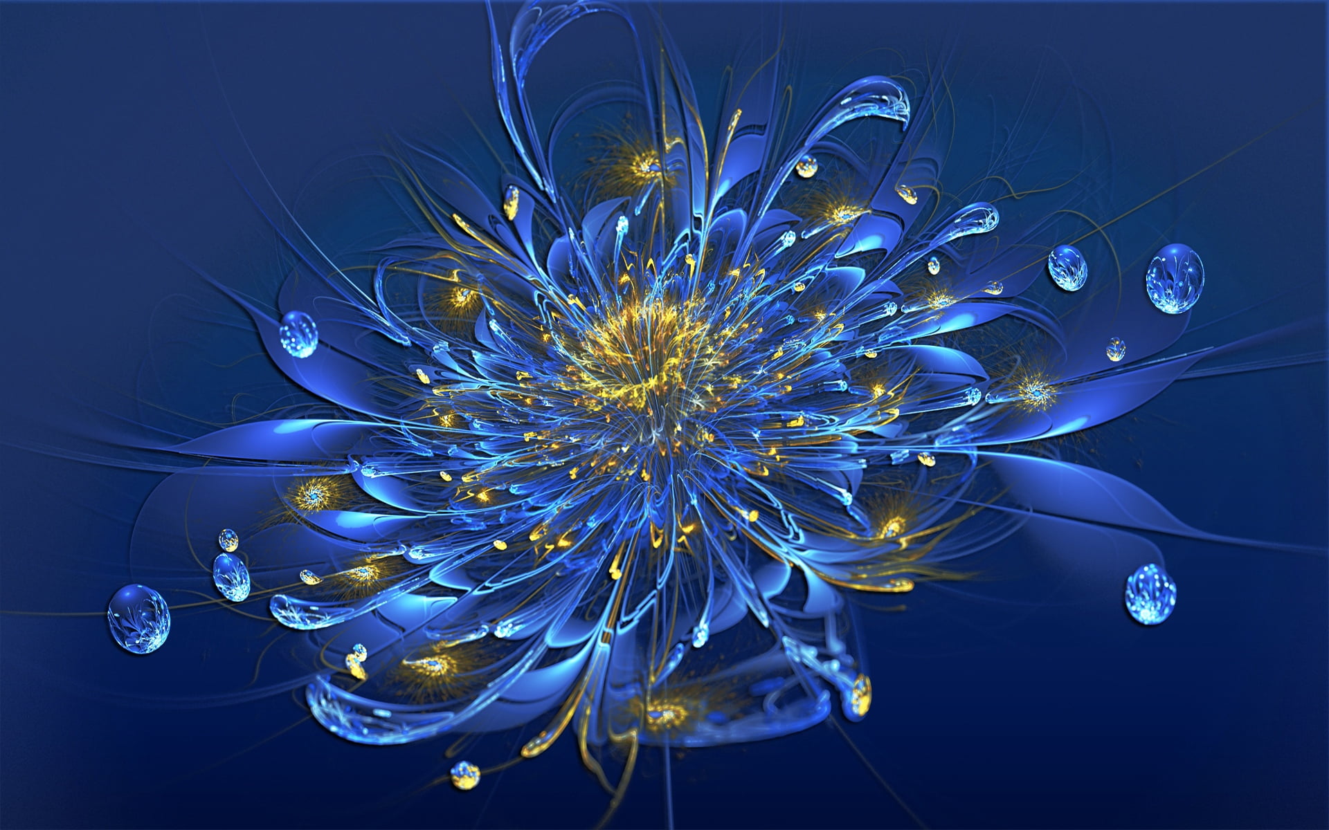 futuristic, fantasy, animals in the wild, animal wildlife, blue background, smoke, fractal, animal, 1080P, indoors, water, sea, shape, science, floating on water, HD Wallpaper