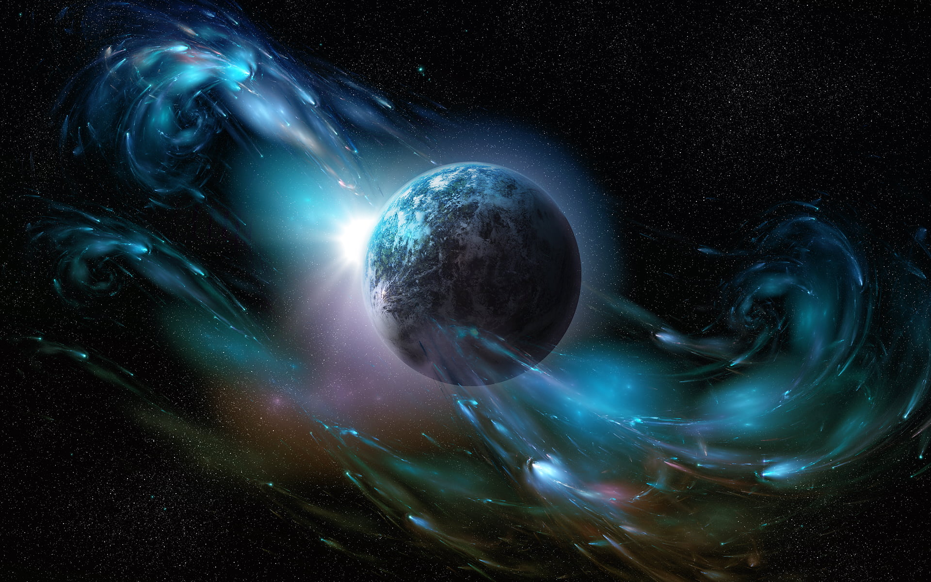 stars, three-dimensional Shape, star - Space, jellyfish, earth, animal, sea, sky, planet - Space, abstract, pattern, water, power in nature, astronomy, HD Wallpaper