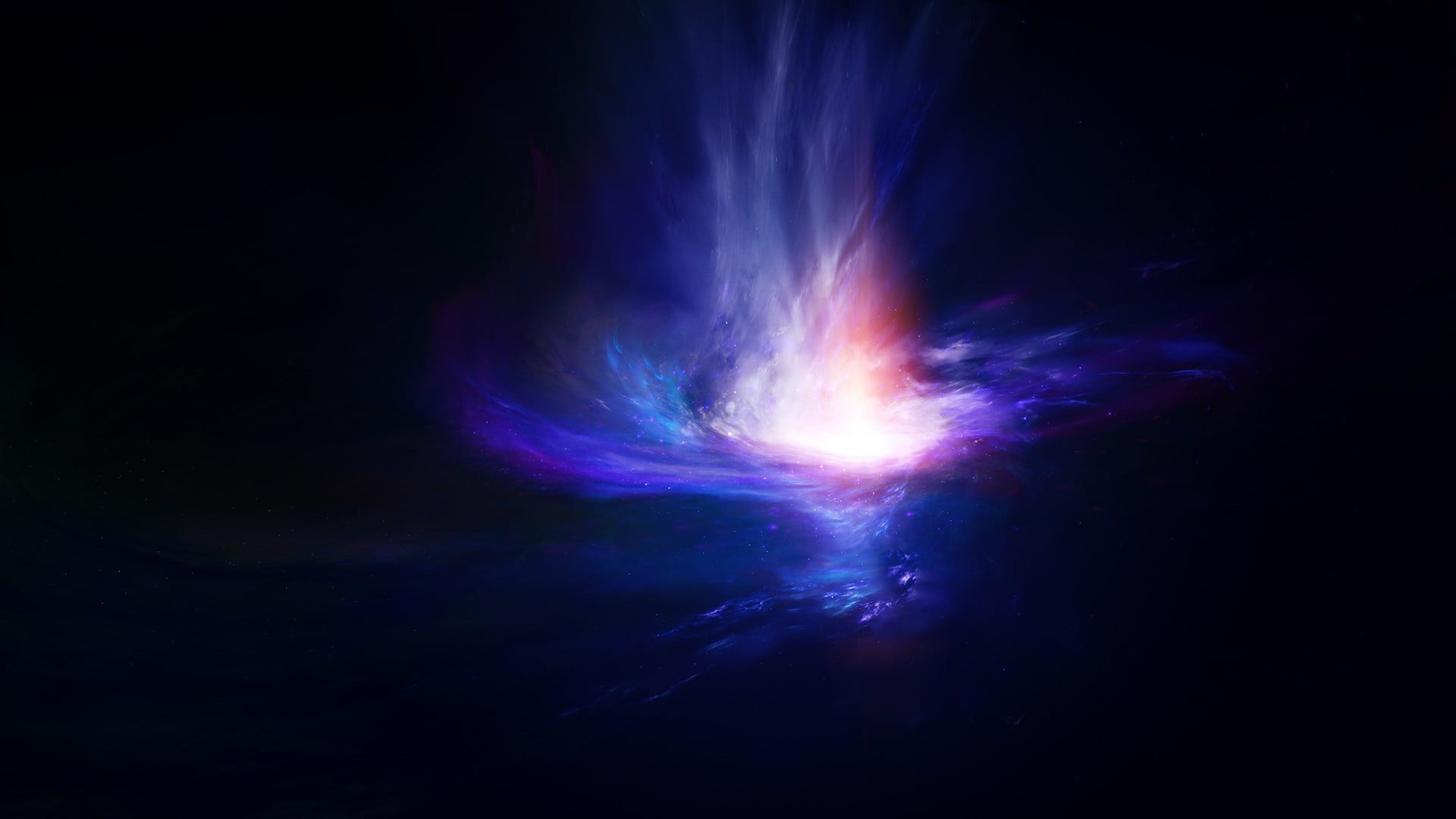 black background, star - space, digital art, night, backgrounds, illuminated, bright, science, blue, black color, abstract backgrounds, exploding, 1080P, HD Wallpaper