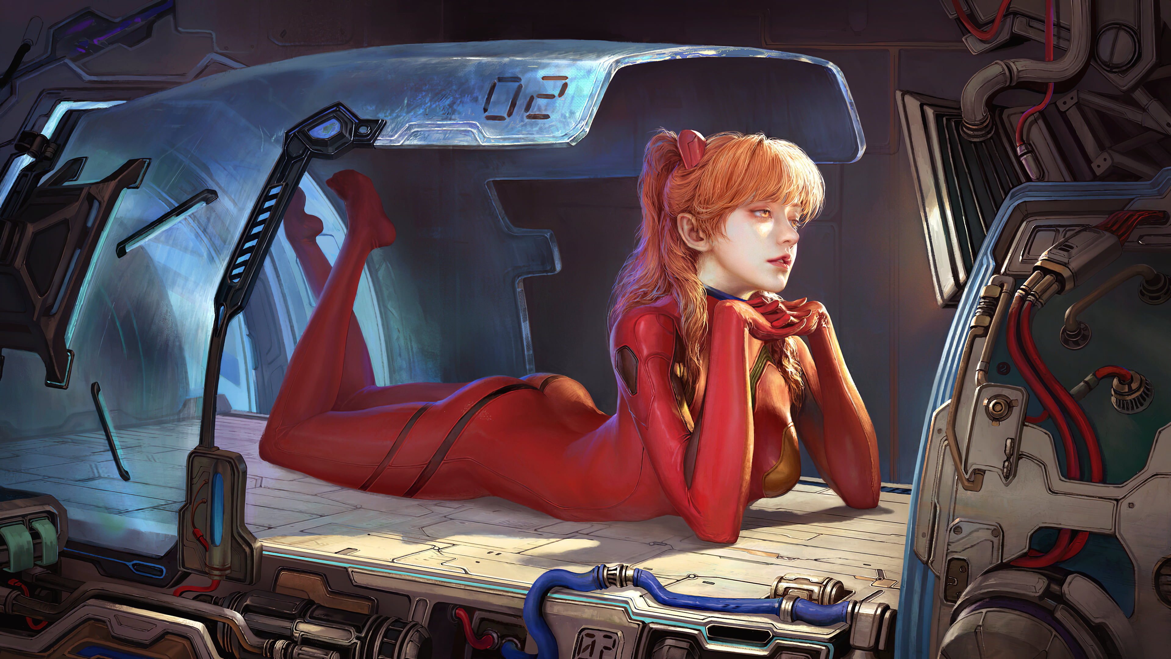 futuristic, Asuka (artist), concept art, 4K, fantasy art, science fiction, digital art, artwork, cyberpunk, cyber, HD Wallpaper