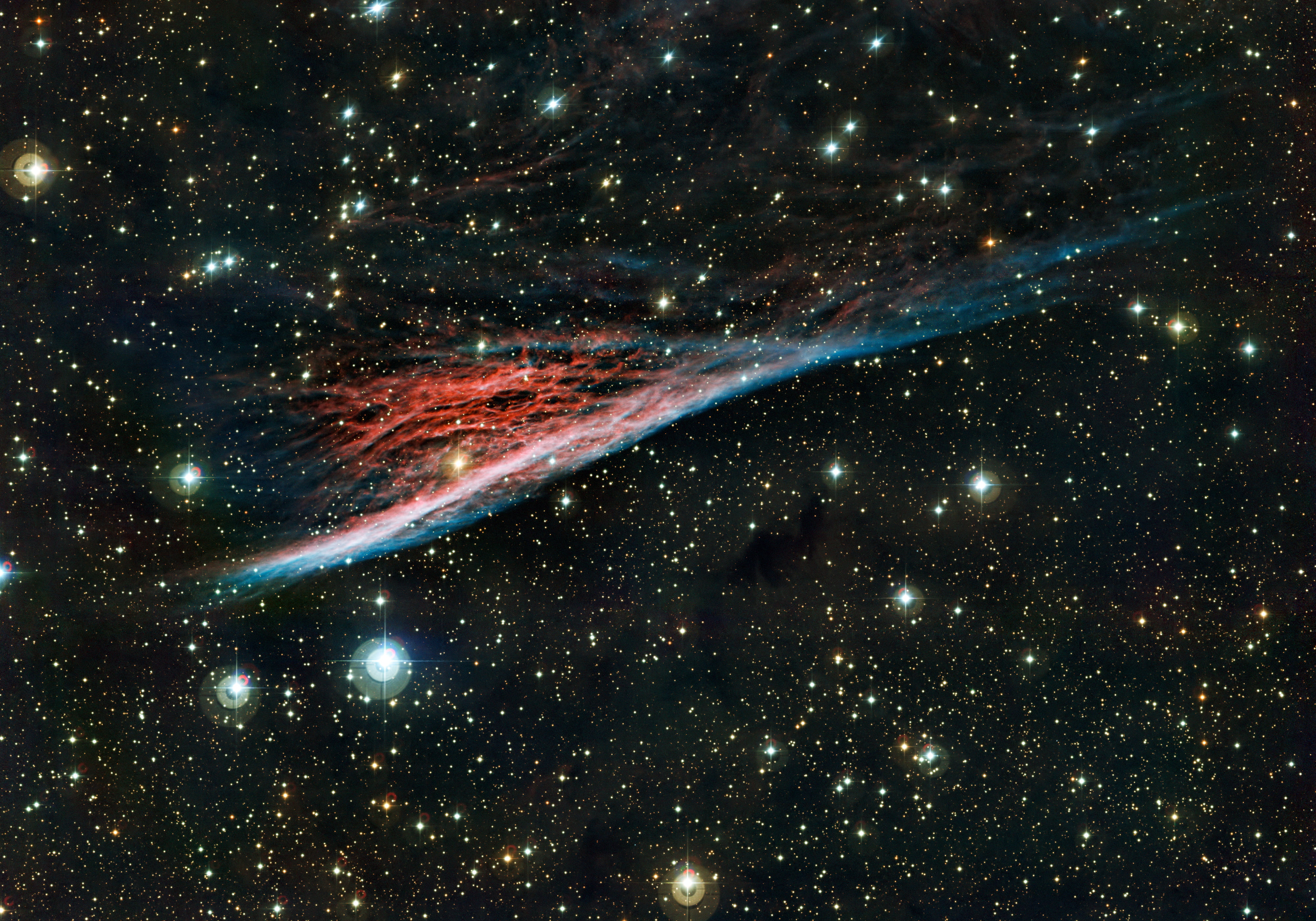 luminosity, bright, stars, space, mystery, outdoors, no people, night, star - space, beauty in nature, Pencil Nebula, Pencil, infinity, sky, 4K, nebula, HD Wallpaper