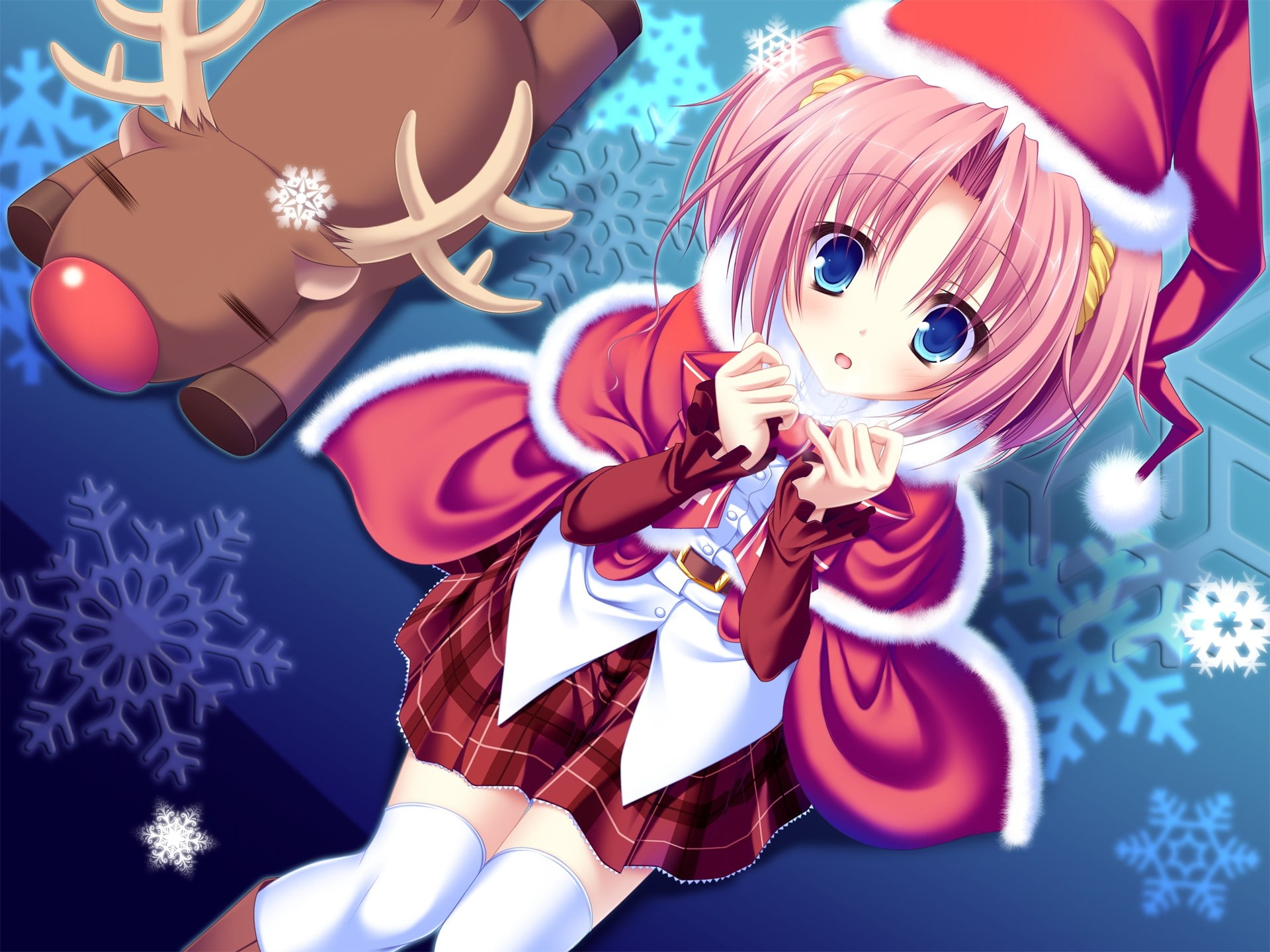 sakura, anime, 1080P, christmas, kazamai sakura, 77, 1920x1440, anime girls, kazamai, girls, HD Wallpaper
