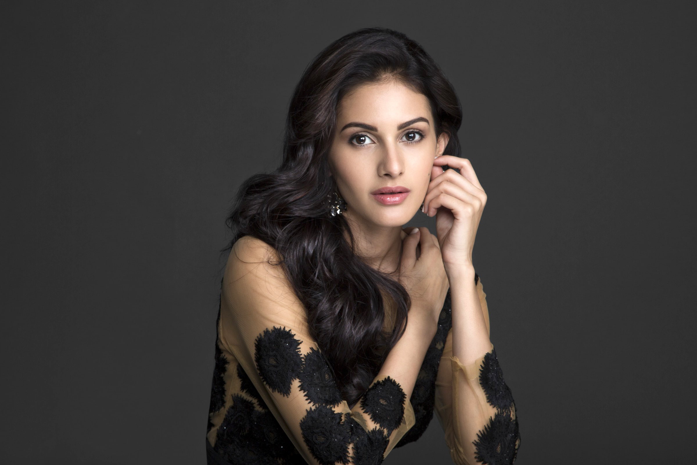 indoors, hair, beauty, contemplation, headshot, adult, Indian actress, studio shot, young adult, looking at camera, glamour, long hair, Amyra Dastur, one person, HD Wallpaper