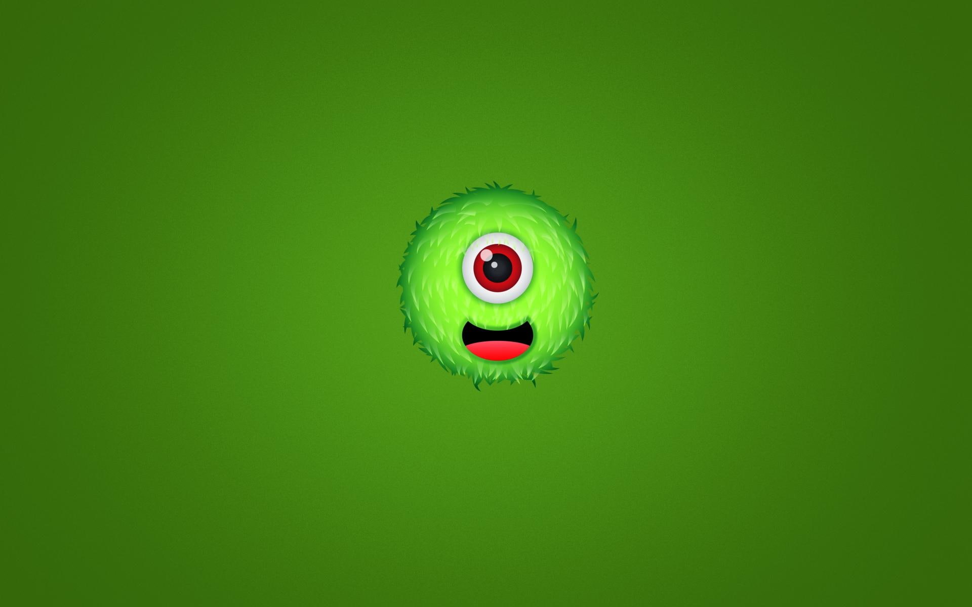 green, eyed, illustration, cyclopes, 1920x1200, 1080P, digital art, monster, one, HD Wallpaper