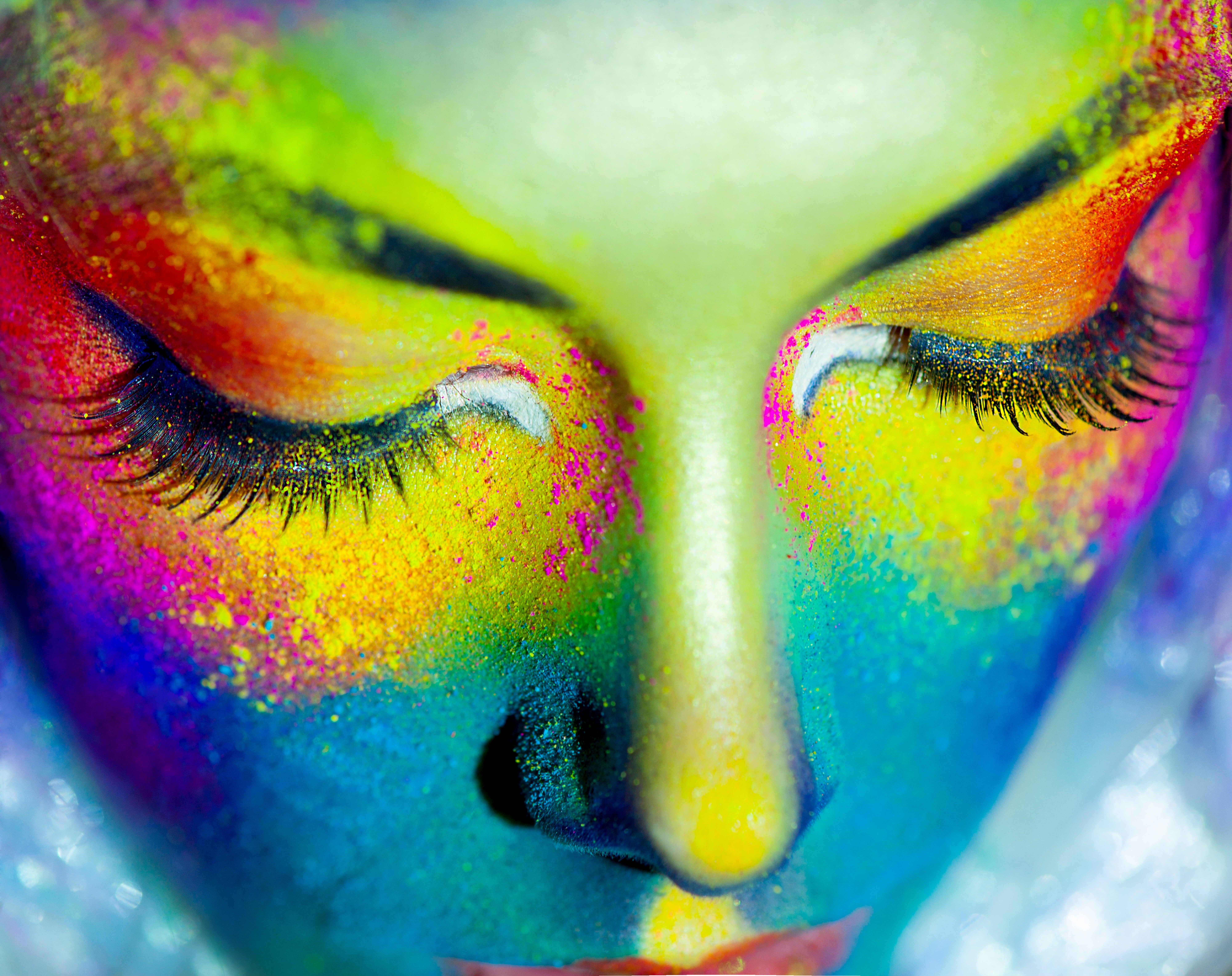 make-up, beautiful people, people, eyeshadow, beautiful, painted, creativity, closed eyes, young Adult, human body part, human, elegance, young Women, paint, HD Wallpaper